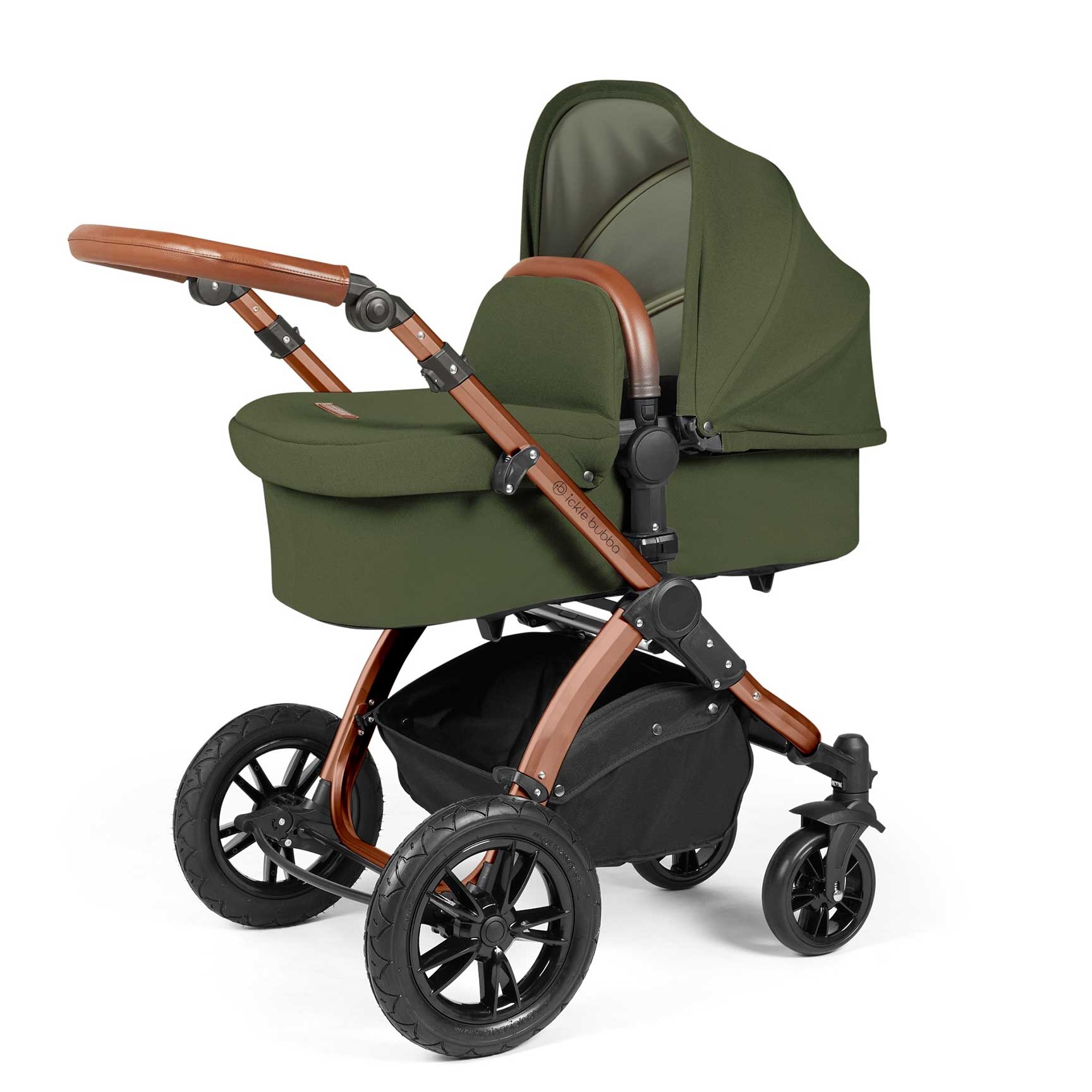 Ickle Bubba Stomp Luxe All-in-One Travel System with Isofix Base in Bronze/Woodland/Tan Travel Systems 10-011-300-022 5056515026627