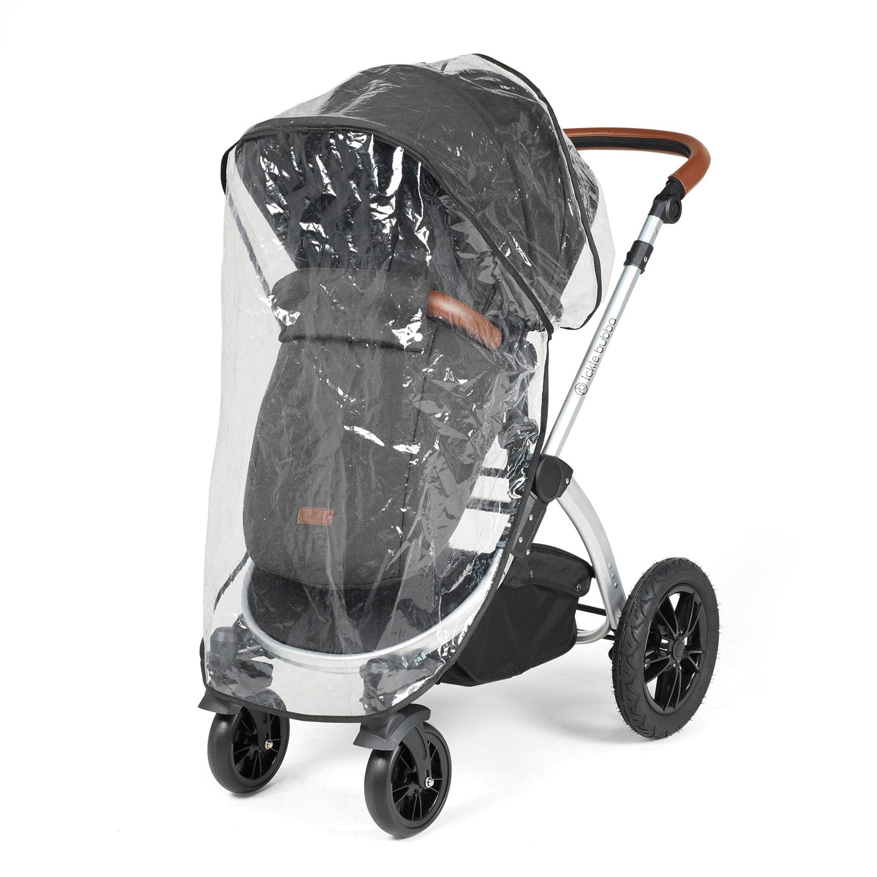 Ickle Bubba Stomp Luxe All-in-One Travel System with Isofix Base in Silver/Charcoal Grey/Tan Travel Systems 10-011-300-255 5056515026542