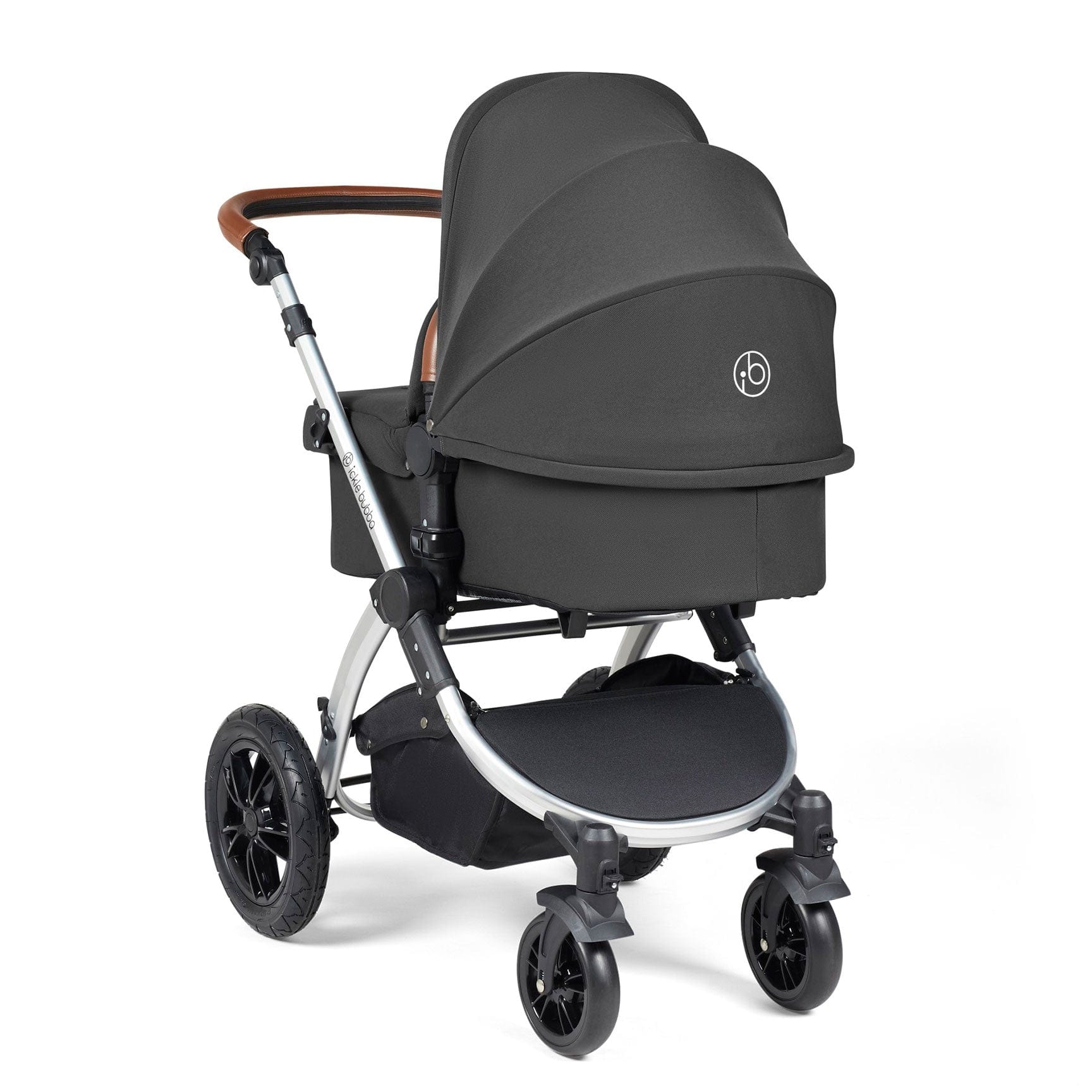 Ickle Bubba Stomp Luxe All-in-One Travel System with Isofix Base in Silver/Charcoal Grey/Tan Travel Systems 10-011-300-255 5056515026542