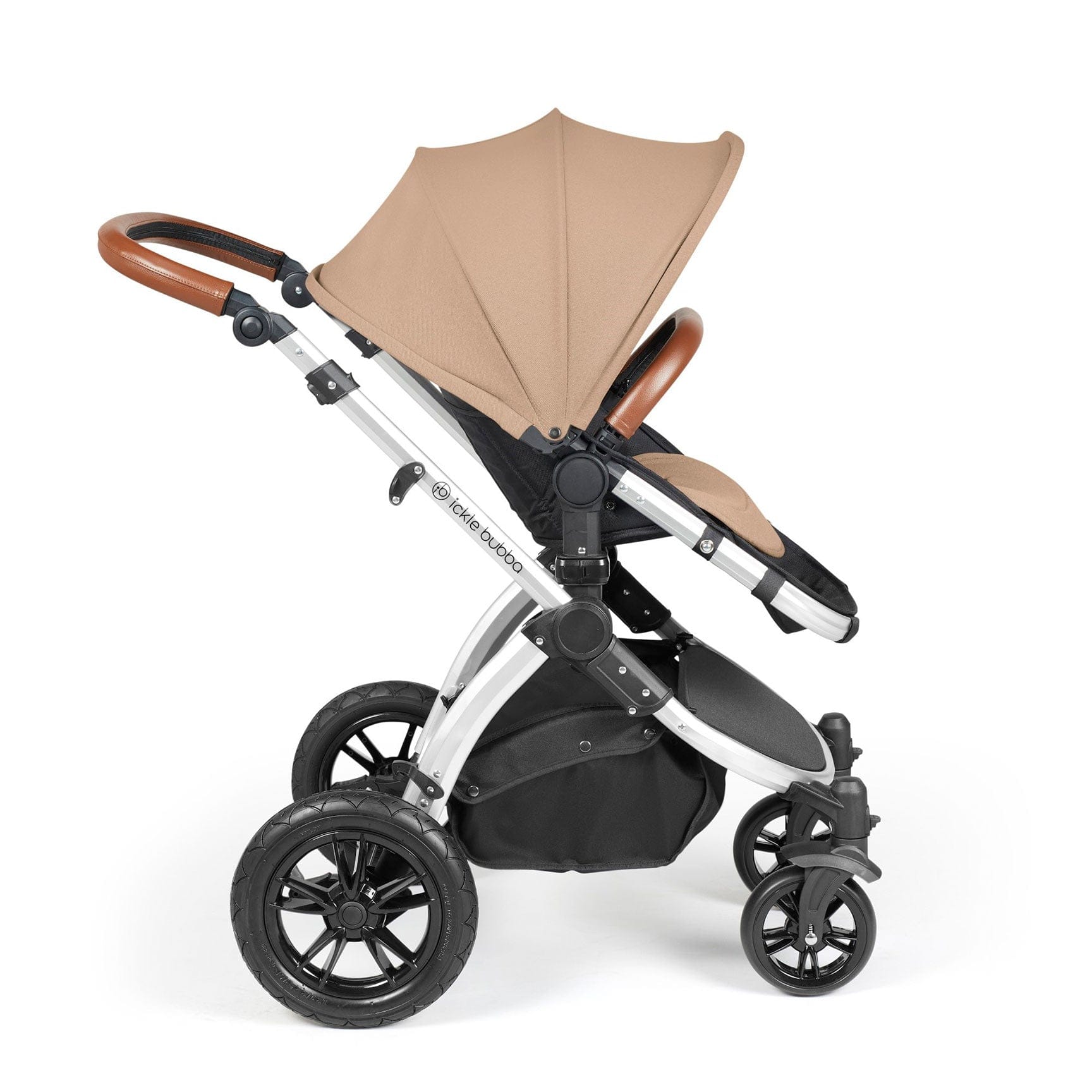 Ickle Bubba Stomp Luxe All-in-One Travel System with Isofix Base in Silver/Desert/Tan Travel Systems 10-011-300-258 5056515026580