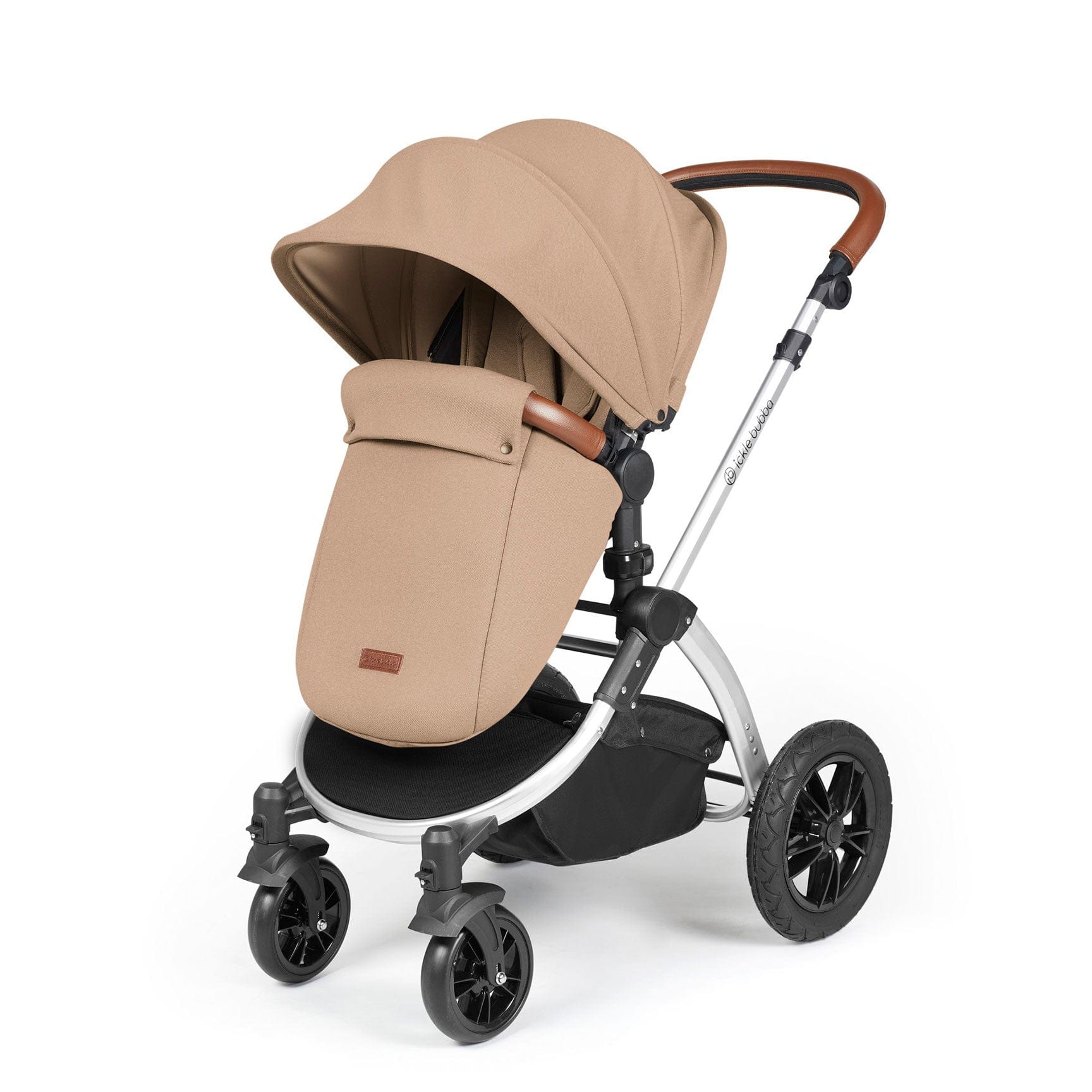 Ickle Bubba Stomp Luxe All-in-One Travel System with Isofix Base in Silver/Desert/Tan Travel Systems