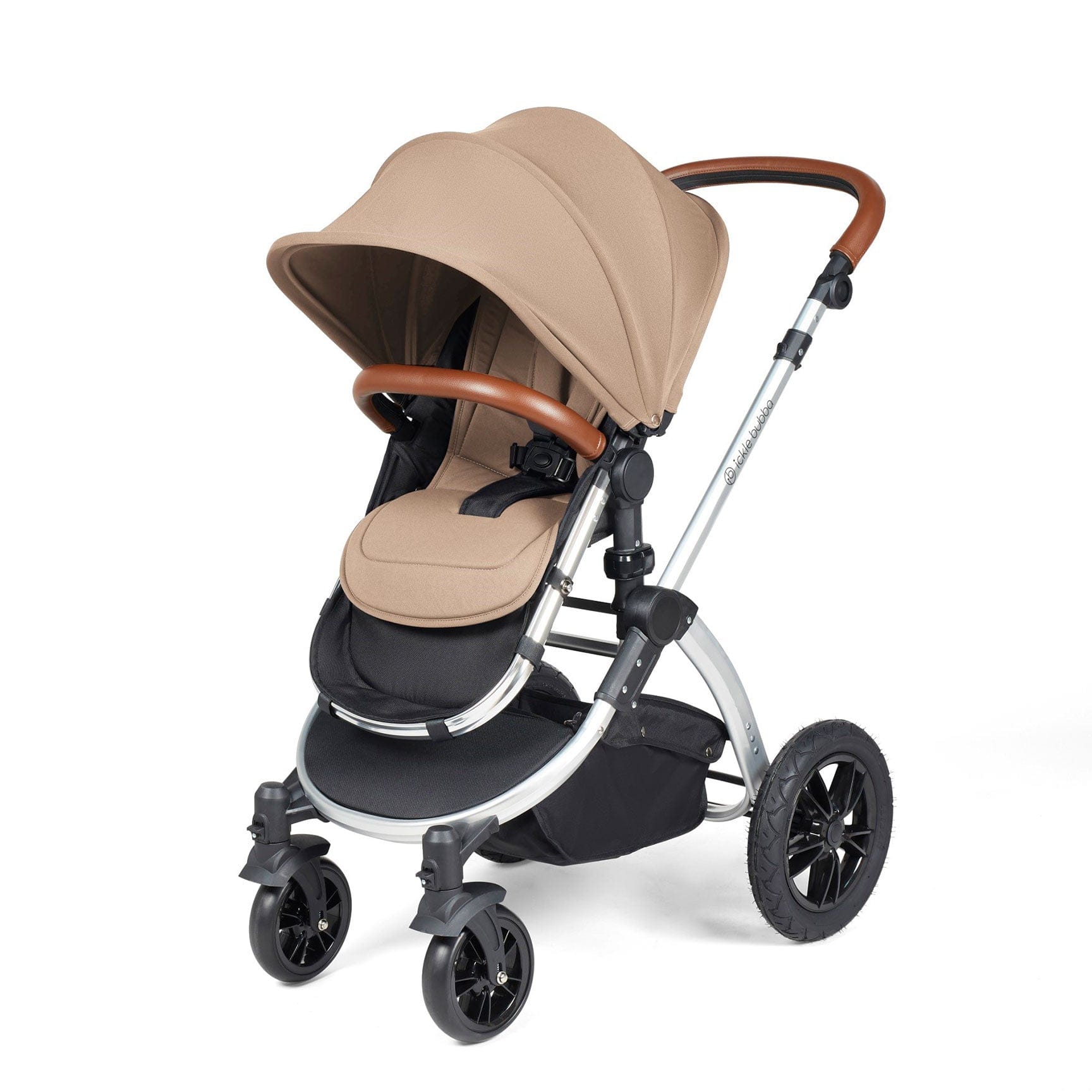 Ickle Bubba Stomp Luxe All-in-One Travel System with Isofix Base in Silver/Desert/Tan Travel Systems