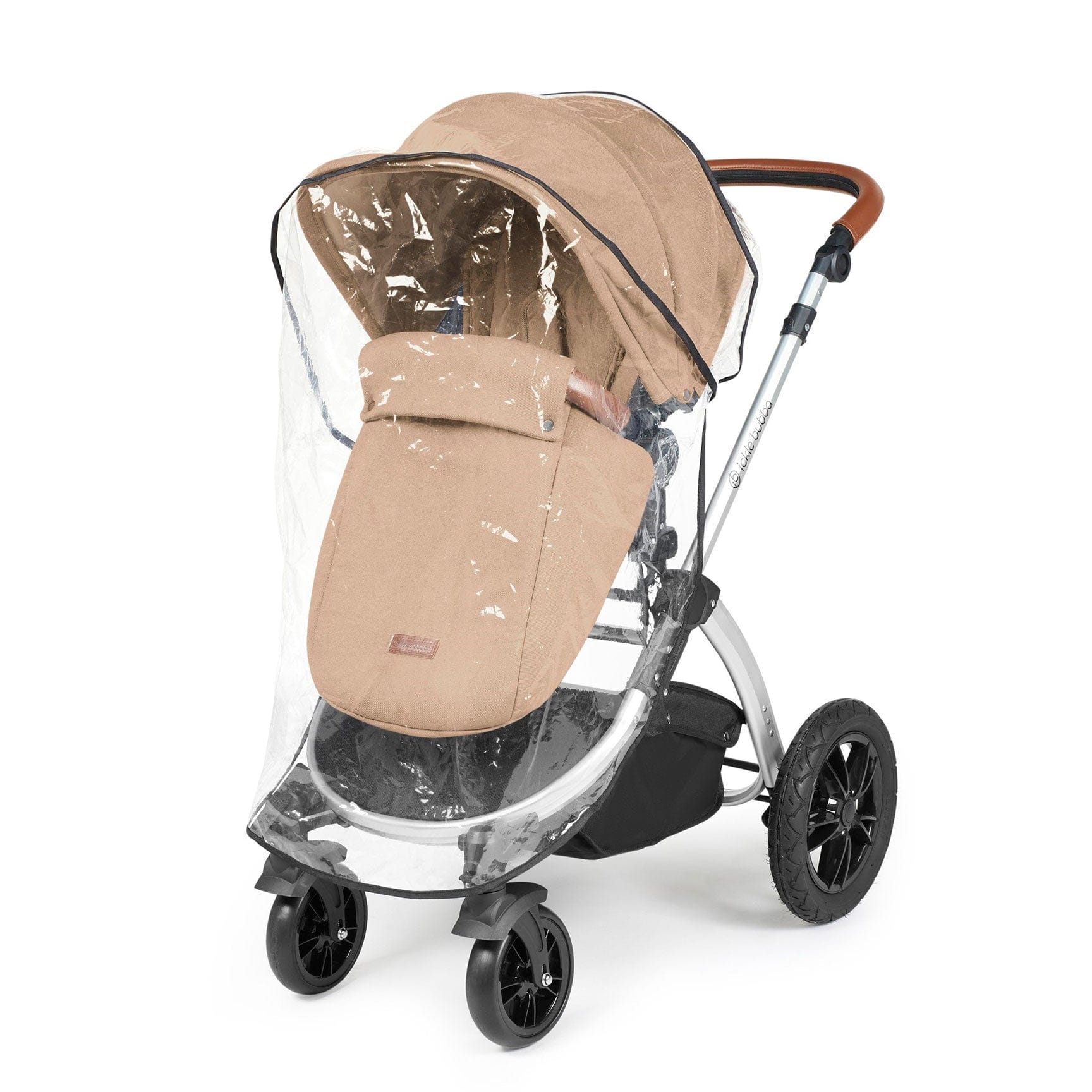 Ickle Bubba Stomp Luxe All-in-One Travel System with Isofix Base in Silver/Desert/Tan Travel Systems