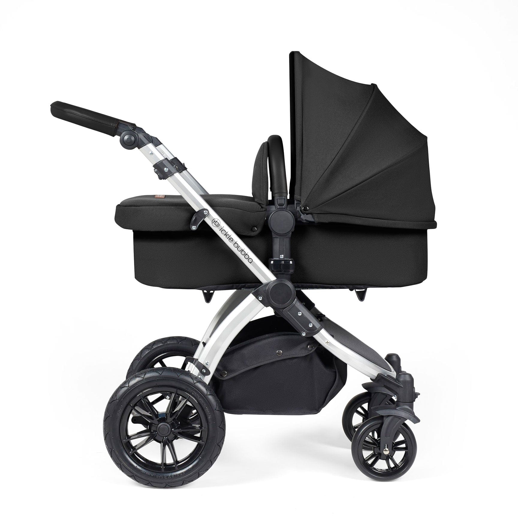 Ickle Bubba Stomp Luxe All-in-One Travel System with Isofix Base in Silver/Midnight/Black Travel Systems 10-011-300-249 5056515026535