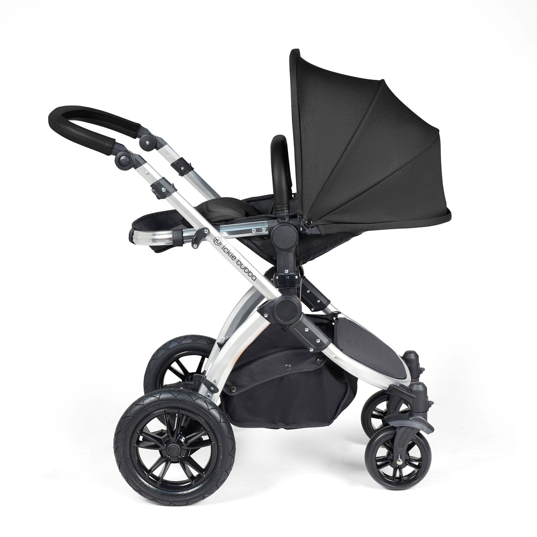 Ickle Bubba Stomp Luxe All-in-One Travel System with Isofix Base in Silver/Midnight/Black Travel Systems 10-011-300-249 5056515026535