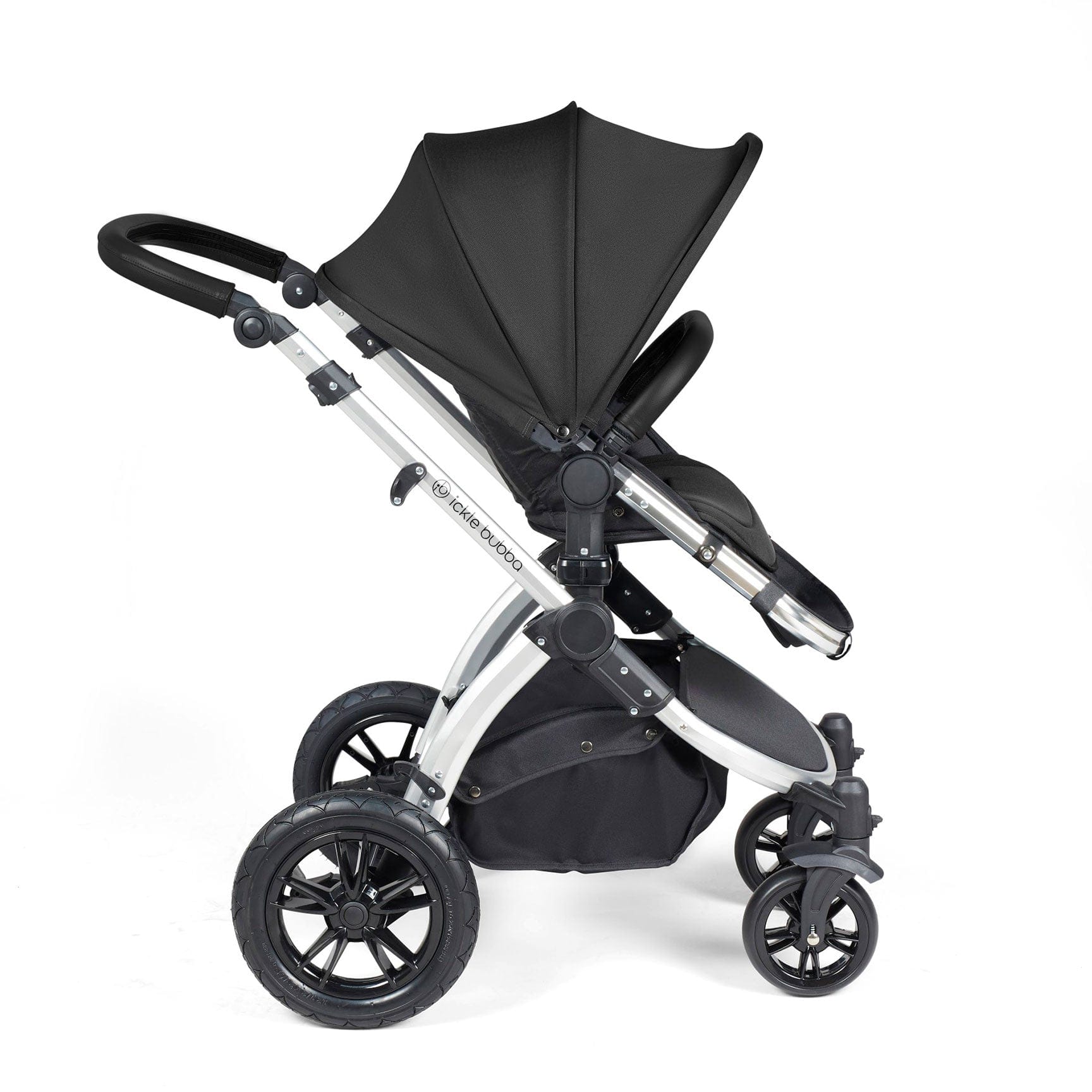 Ickle Bubba Stomp Luxe All-in-One Travel System with Isofix Base in Silver/Midnight/Black Travel Systems 10-011-300-249 5056515026535