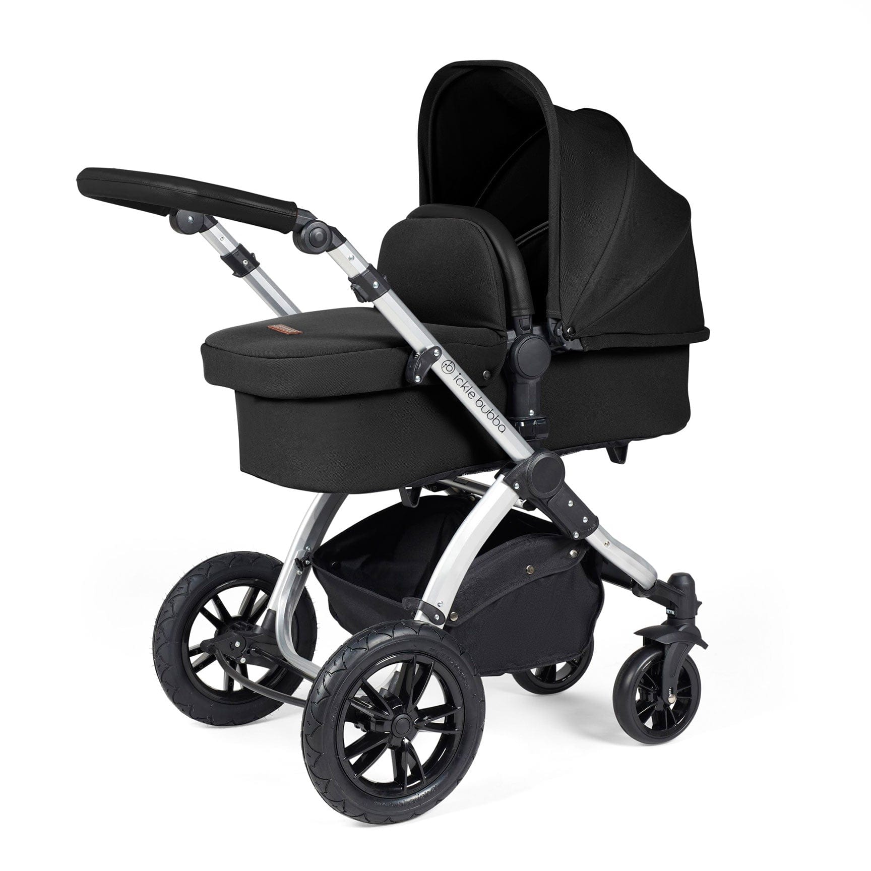 Ickle Bubba Stomp Luxe All-in-One Travel System with Isofix Base in Silver/Midnight/Black Travel Systems 10-011-300-249 5056515026535