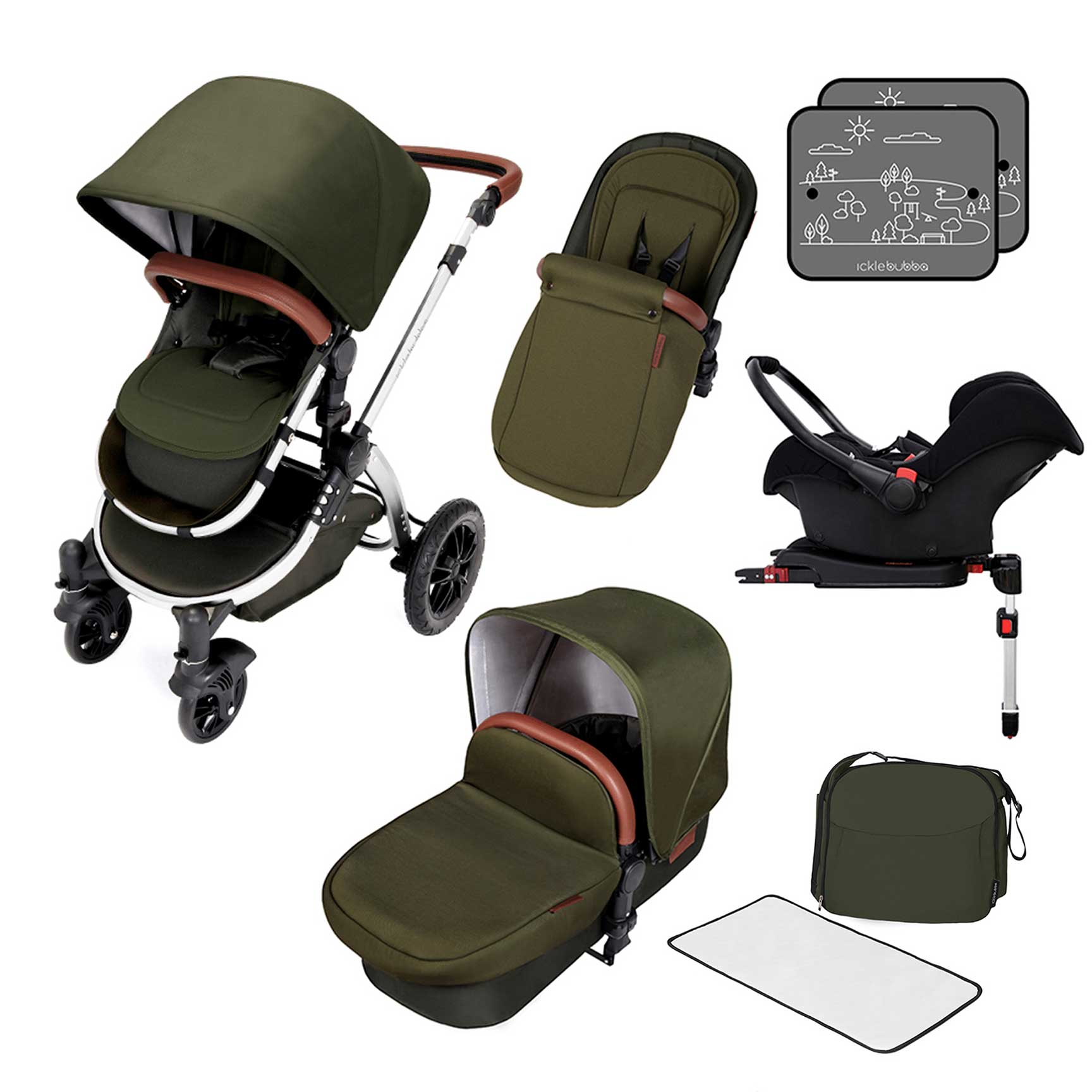 Ickle Bubba Cosmo All in One i-Size Travel System with ISOFIX Base