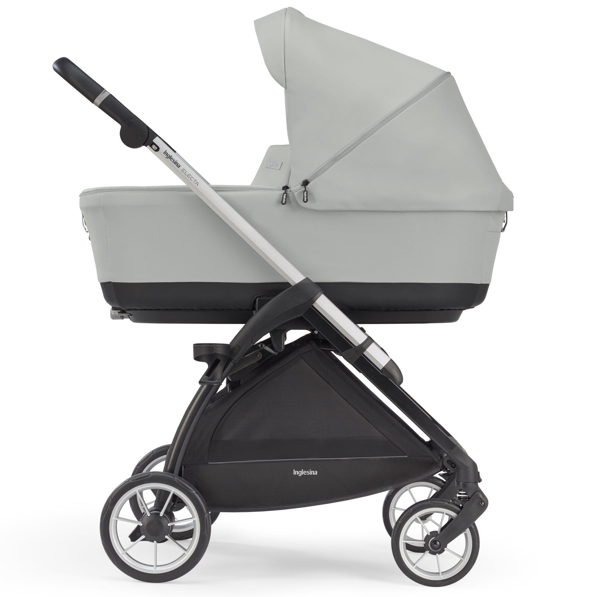Inglesina Electa System Quattro in Greenwich Silver with Darwin car seat and i-Size base Travel Systems ELC-GRE-SIL 8029448084146