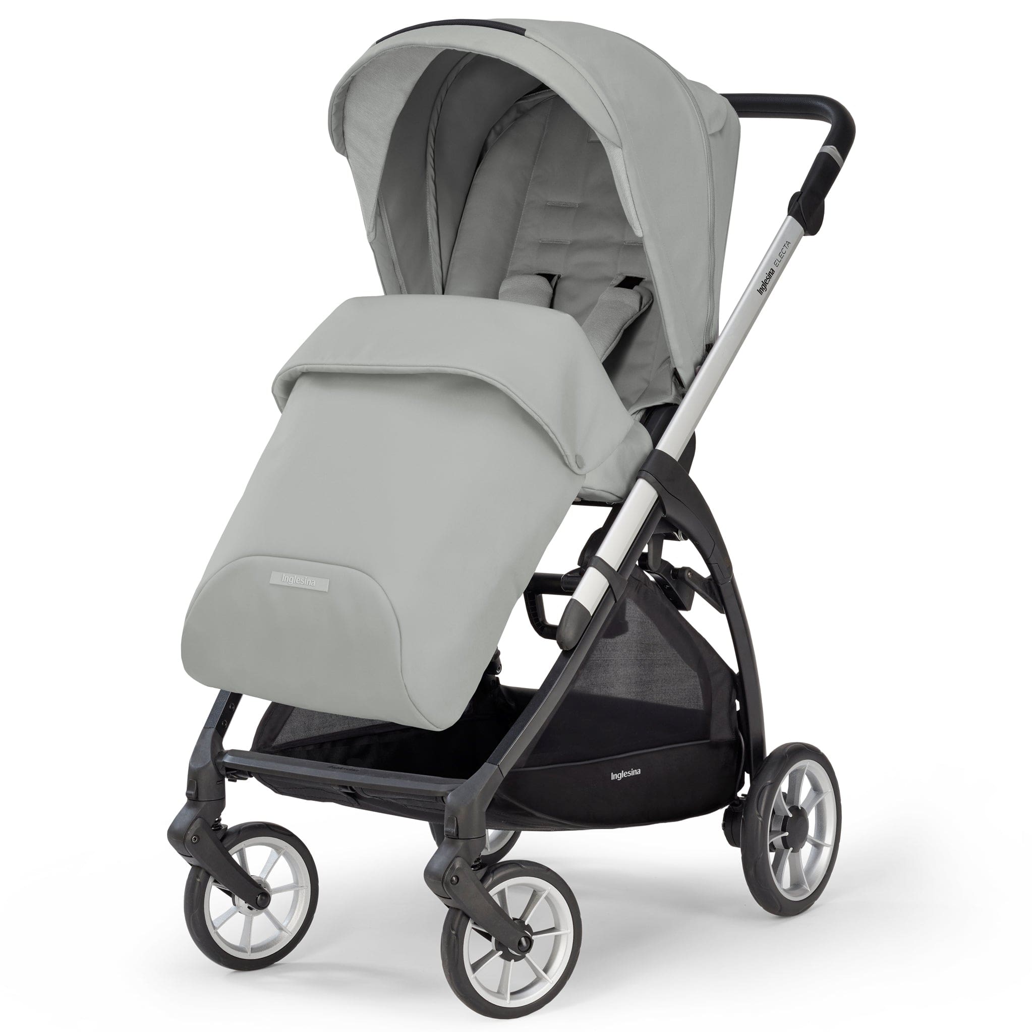 Inglesina Electa System Quattro in Greenwich Silver with Darwin car seat and i-Size base Travel Systems ELC-GRE-SIL 8029448084146