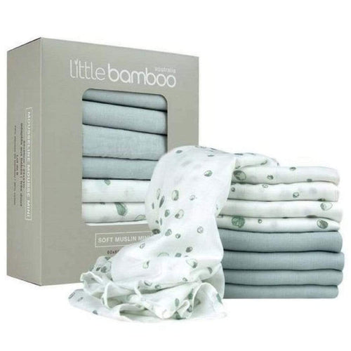 Little Bamboo Pack of 8 Muslin Squares Whisper Muslins & Swaddling 19-01-007