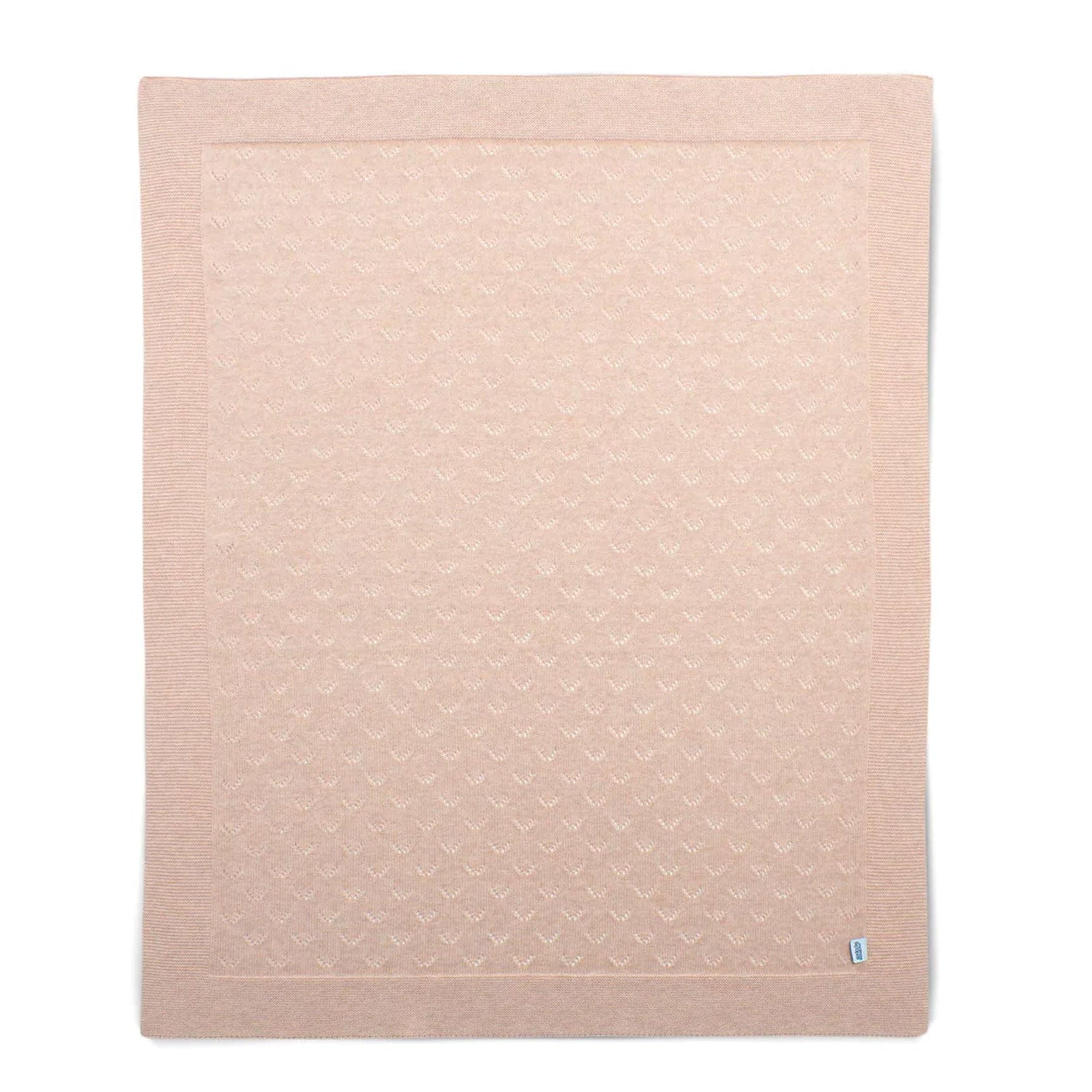 Mamas & Papas Knitted Blanket Small in Pink Pointelle Cot & Cot Bed Blankets 7883GY001
