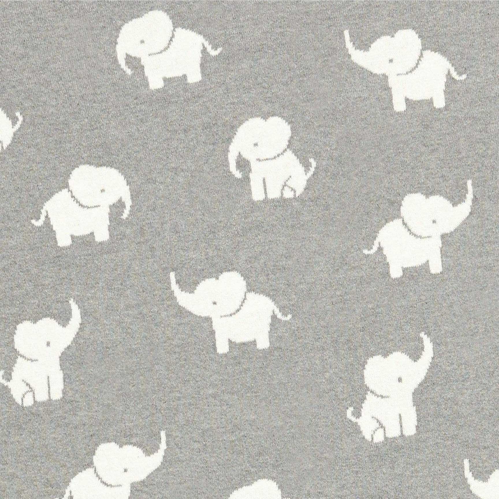 Mamas & Papas Welcome To The World Knitted Elephant Blanket in Grey Cot & Cot Bed Blankets