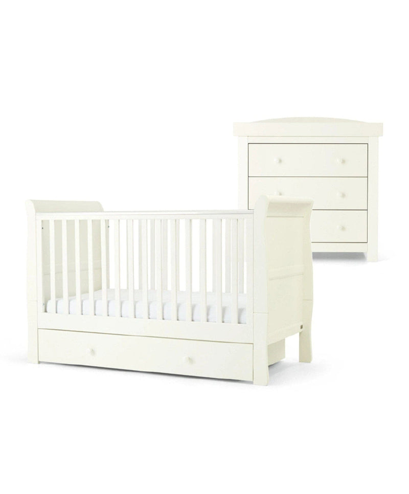 Mama & Papas Mia Sleigh 2 Piece Cotbed Roomset White Nursery Room Sets SEMD02W00 5057232470489