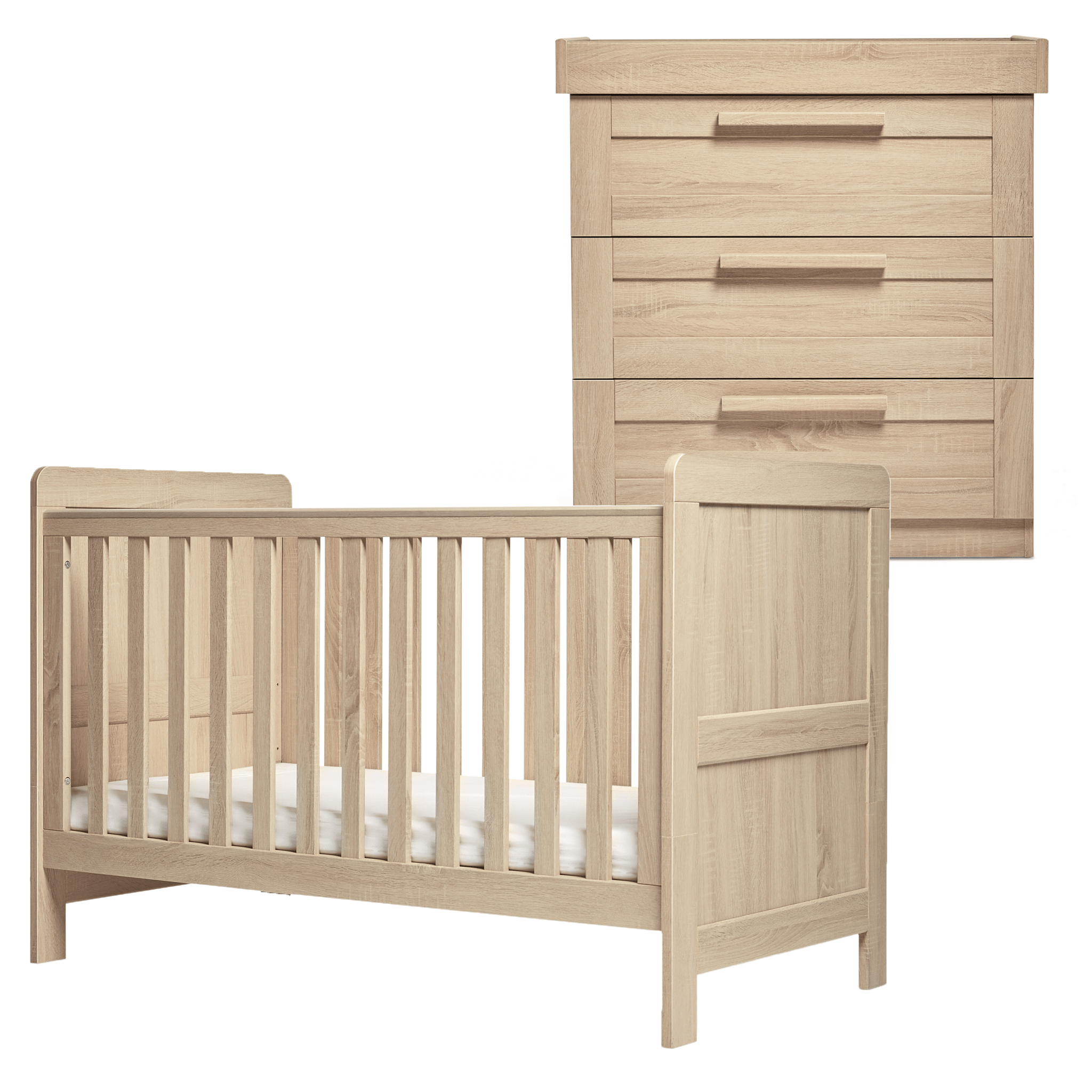 Mamas Papas Atlas 2 Piece Cotbed Roomset Light Oak