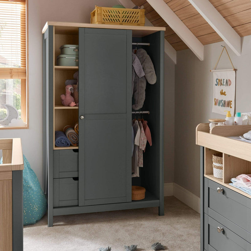 Mamas & Papas Harwell 3 Piece Cotbed Range Grey/Oak Nursery Room Sets RAHL1TM00 5057232688129