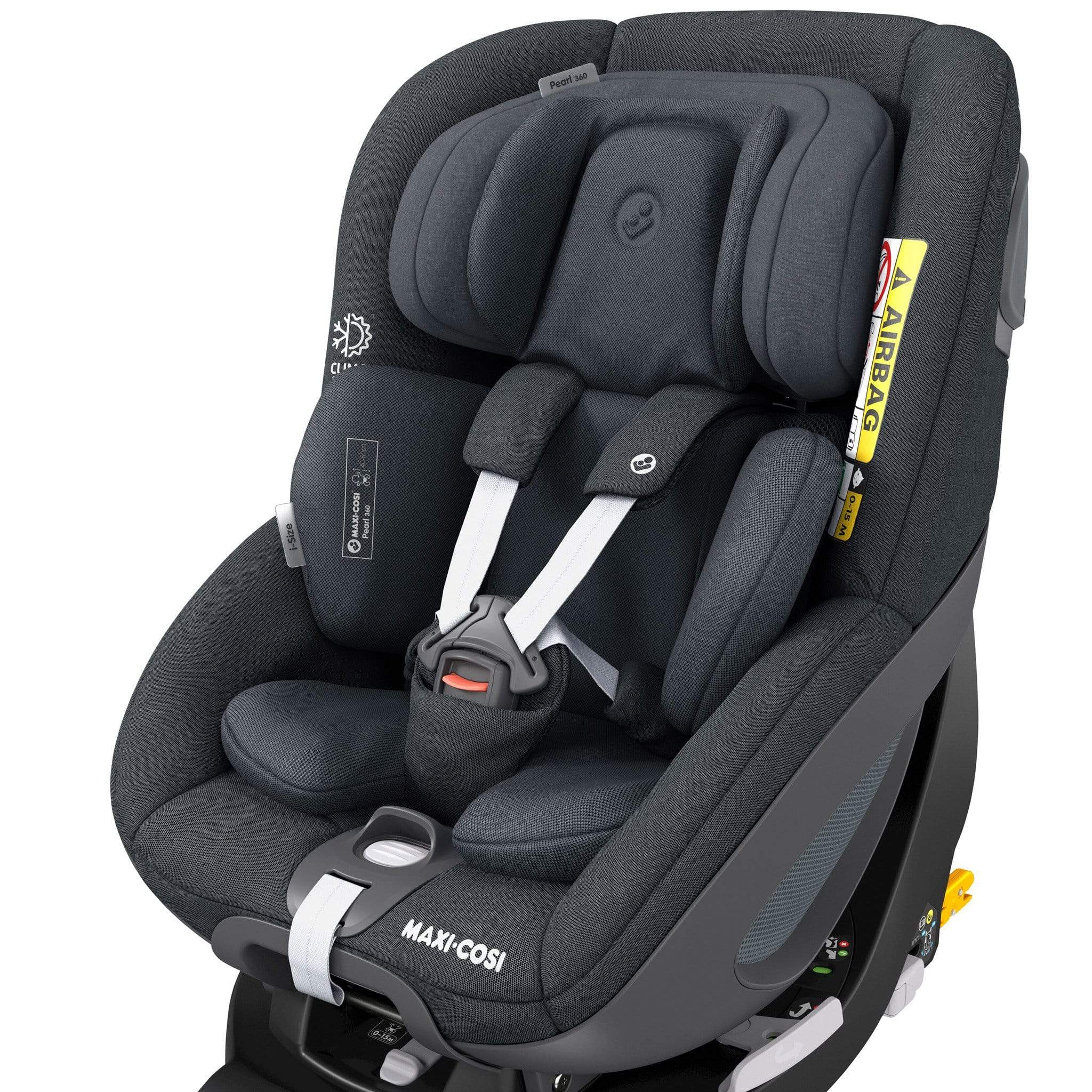 Maxi Cosi Pearl 360 & Family Fix 360 Base Bundle Authentic Graphite i-Size Car Seats 8341-AUT-GRA 8712930170334