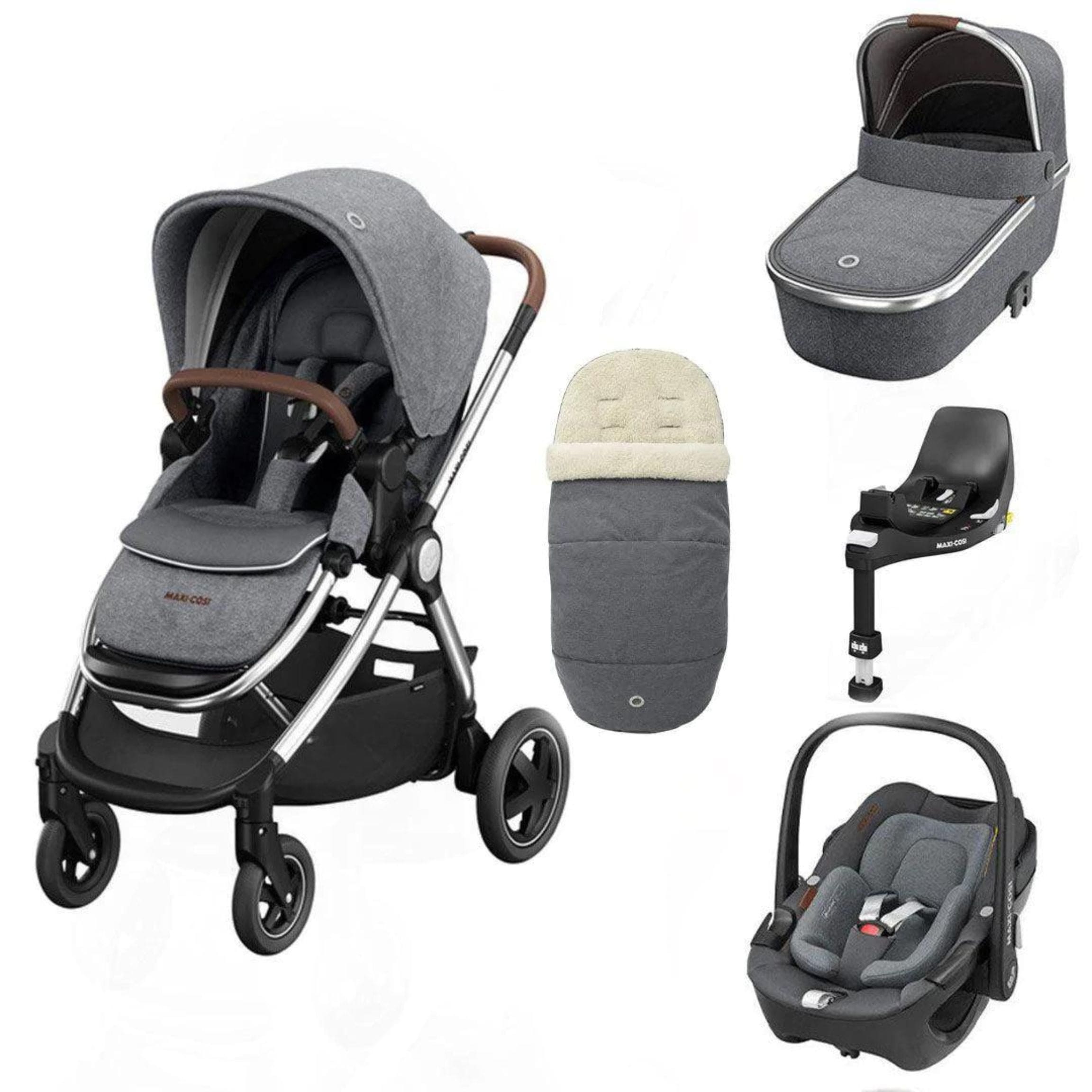 Maxi-Cosi Adorra Luxe Pebble 360 Travel System & Base in Twillic Grey Travel Systems KF51400000 3220660326686
