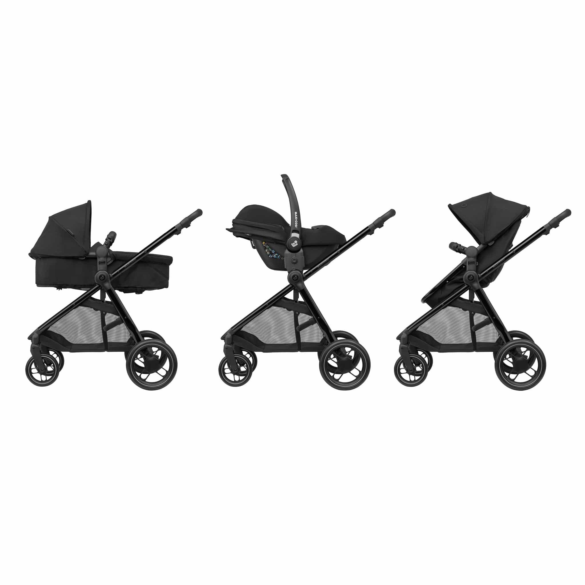 Maxi-Cosi Zelia Luxe with Cabriofix i-Size & Base Travel System in Twillic Black Travel Systems 11071-TWI-BLK 8712930175056