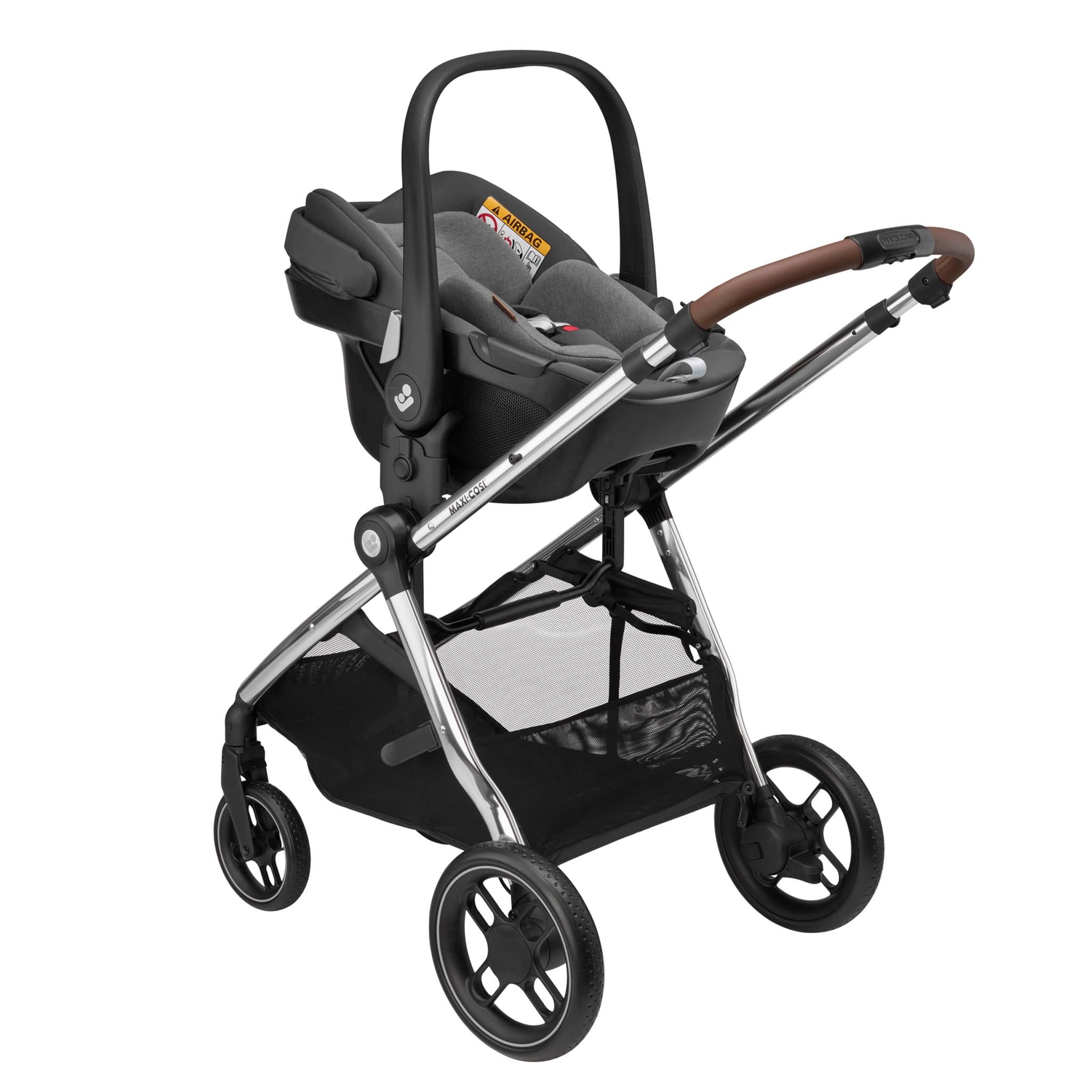 Maxi-Cosi Zelia Luxe with Cabriofix i-Size & Base Travel System in Twillic Grey Travel Systems 11072-TWI-GRY 3220660337965