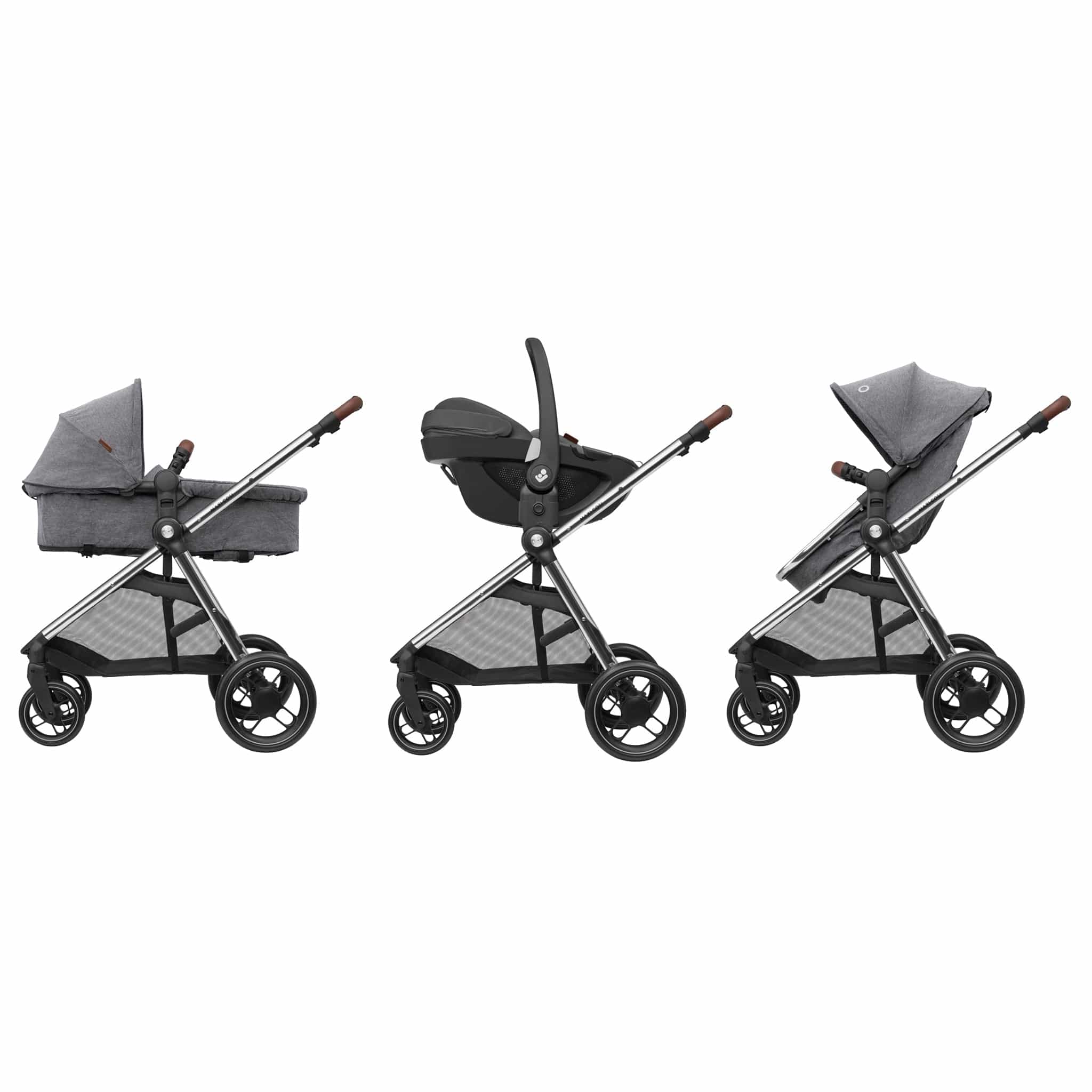 Maxi-Cosi Zelia Luxe with Cabriofix i-Size & Base Travel System in Twillic Grey Travel Systems 11072-TWI-GRY 3220660337965