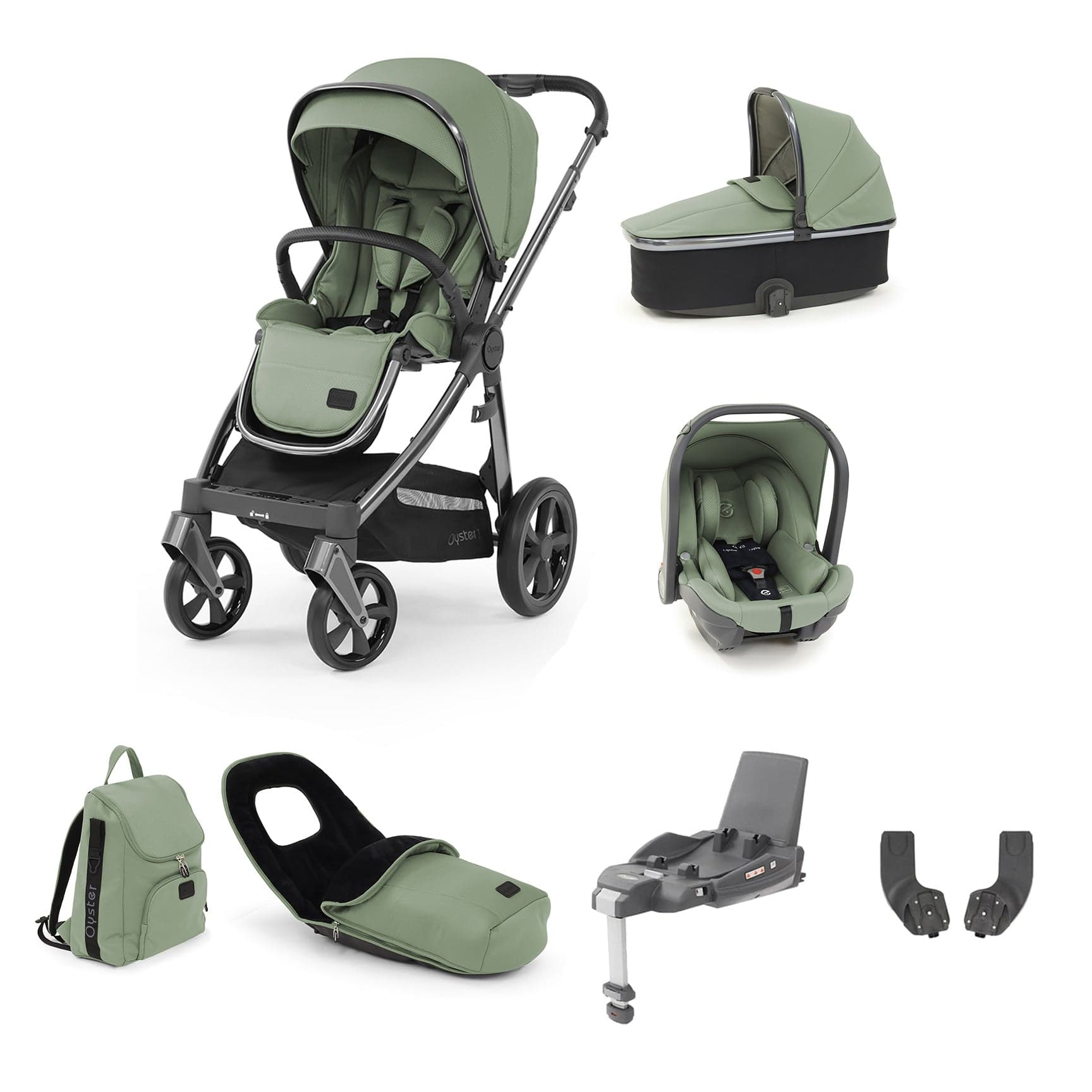 Babystyle Oyster 3 Luxury 7 Piece with Car Seat Bundle in Spearmint Travel Systems 5060711564425
