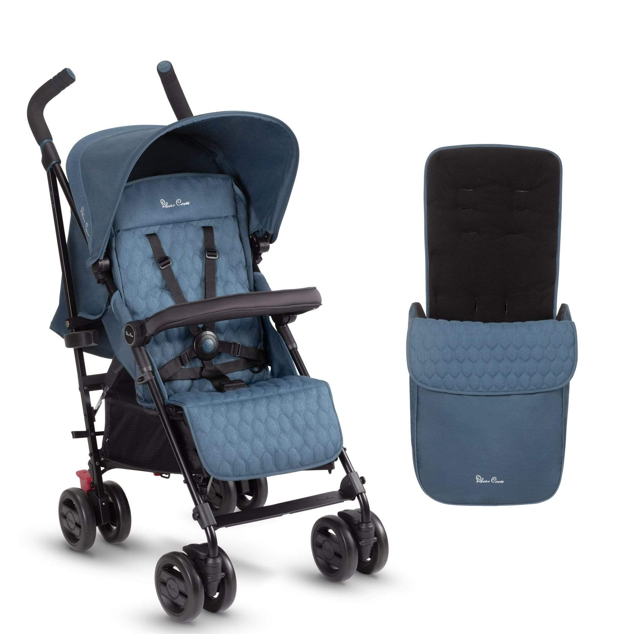 Silver Cross Pop Stroller With Free Footmuff in Bilberry Pushchairs & Buggies 10439-BIL 5055836920997