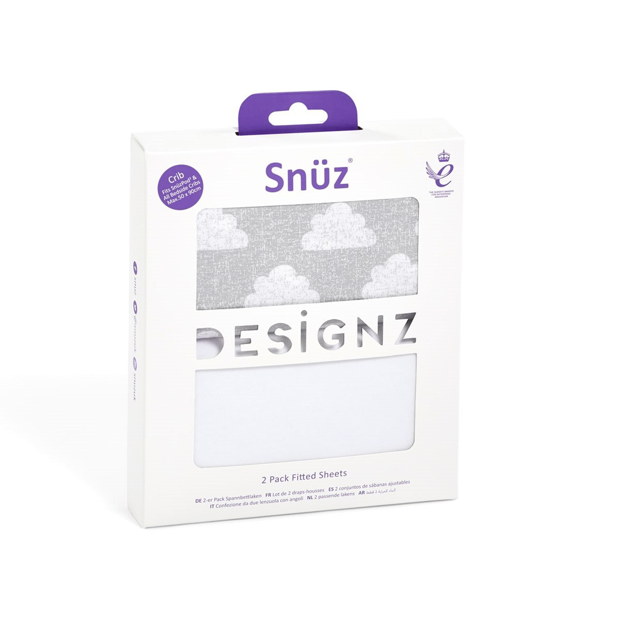 SnuzPod Fitted Crib Sheets 2pk Cloud Nine