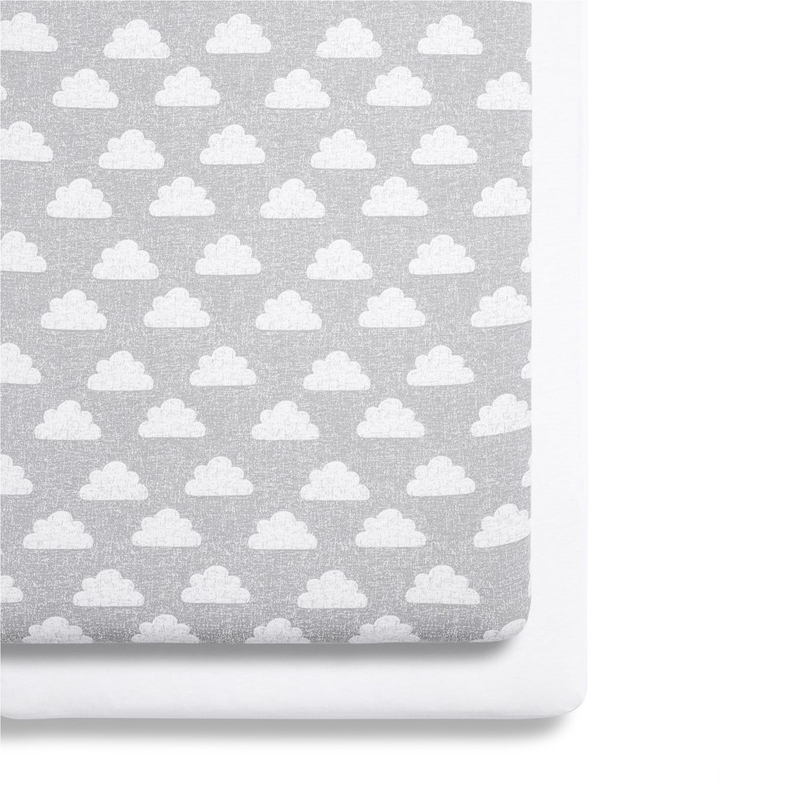 SnüzPod Fitted Crib Sheets 2pk Cloud Nine Cot & Cot Bed Sheets BD028BH 5060730240416