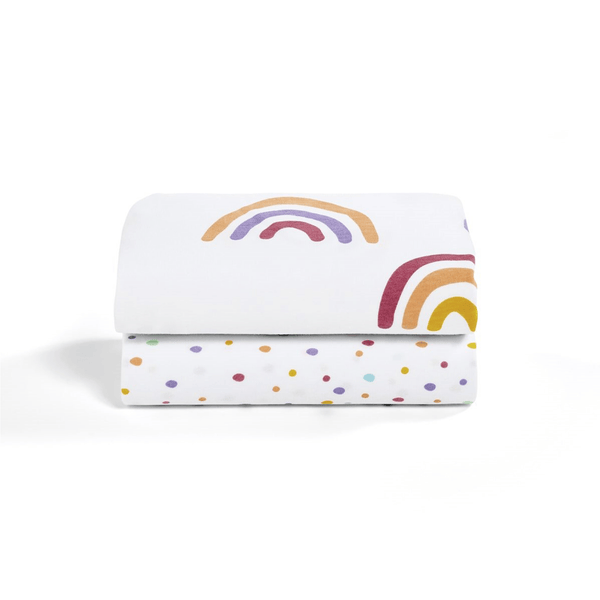 SnüzPod Fitted Crib Sheets 2pk Colour Rainbow Cot & Cot Bed Sheets BD028BJ 5060730240461