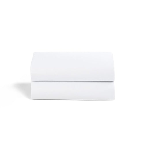 SnüzPod Fitted Crib Sheets 2pk White Cot & Cot Bed Sheets BD028BL 5060730240478