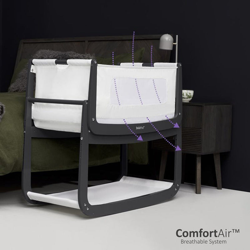 SnüzPod 4 Bedside Crib Slate Cribs FN014E 5060730241598