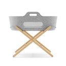 SnüzPod Baskit with Pine Stand in Light Grey Moses Baskets & Stands FSB001AA
