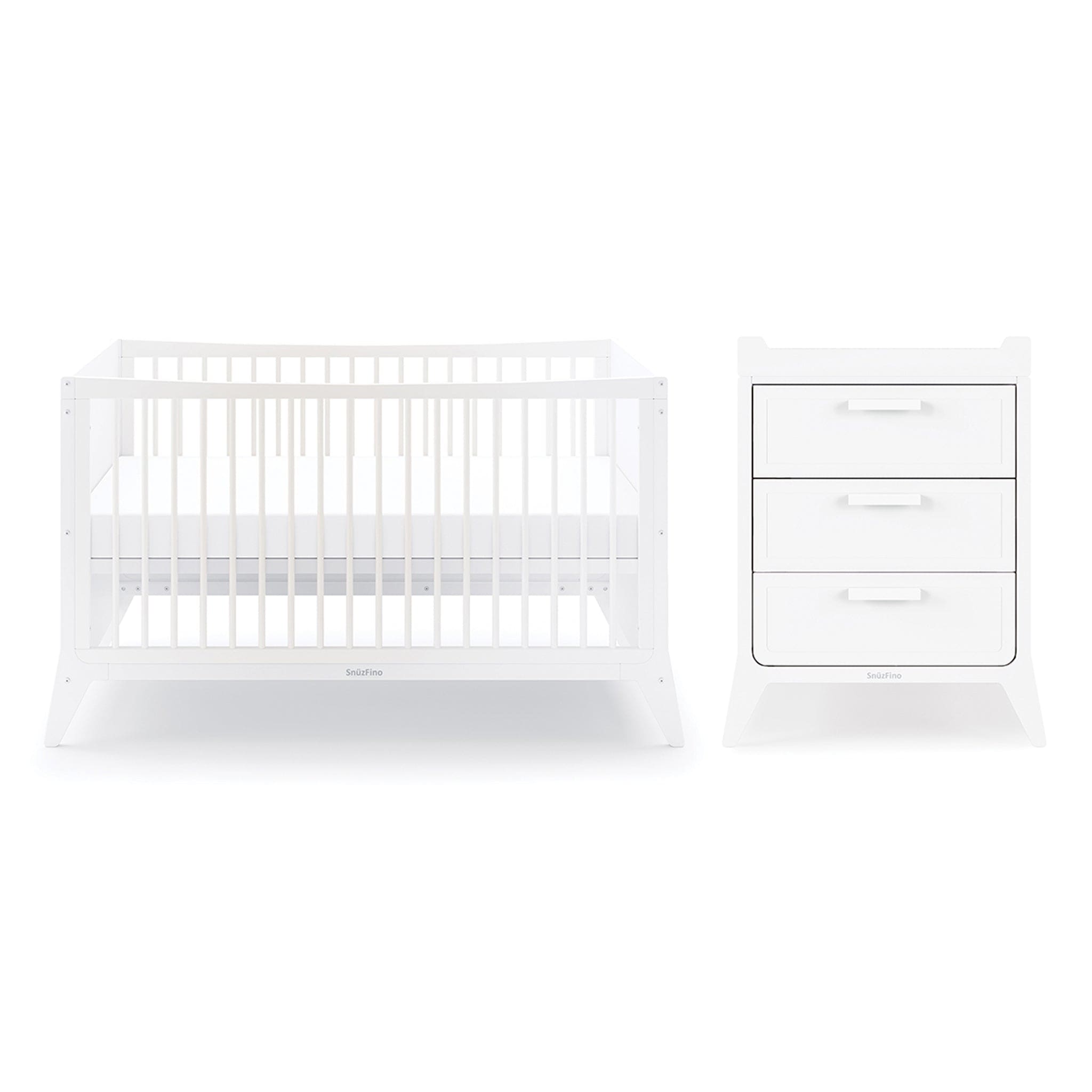 SnuzFino 2 Piece Nursery Furniture Set in White Nursery Room Sets FN026A