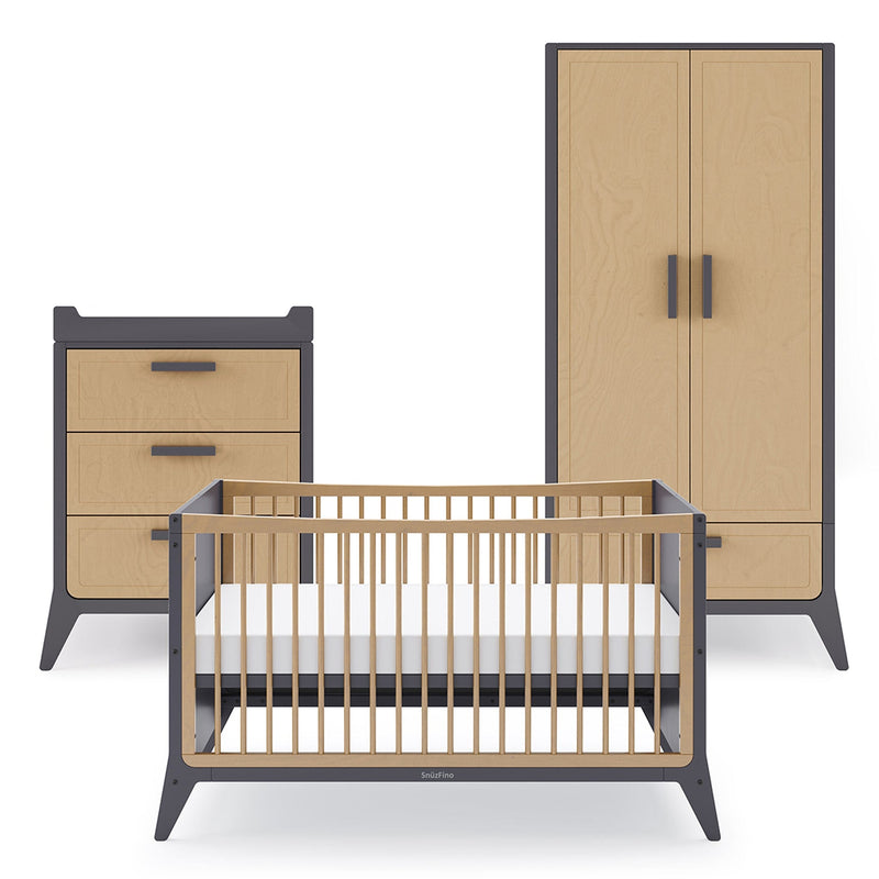SnuzFino 3 Piece Nursery Furniture Set in Slate Nursery Room Sets