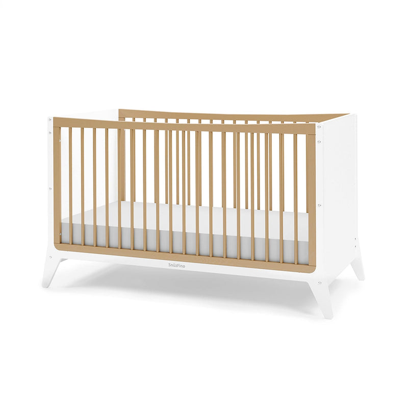 SnuzFino 3 Piece Nursery Furniture Set in White Natural Nursery Room Sets FN027B