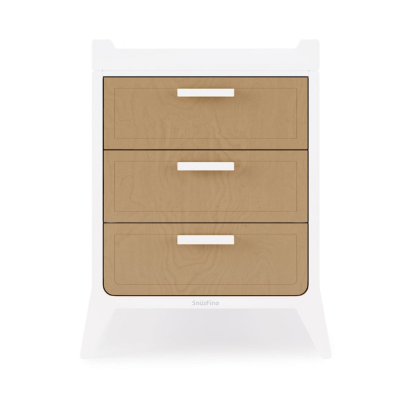 SnuzFino 3 Piece Nursery Furniture Set in White Natural Nursery Room Sets FN027B