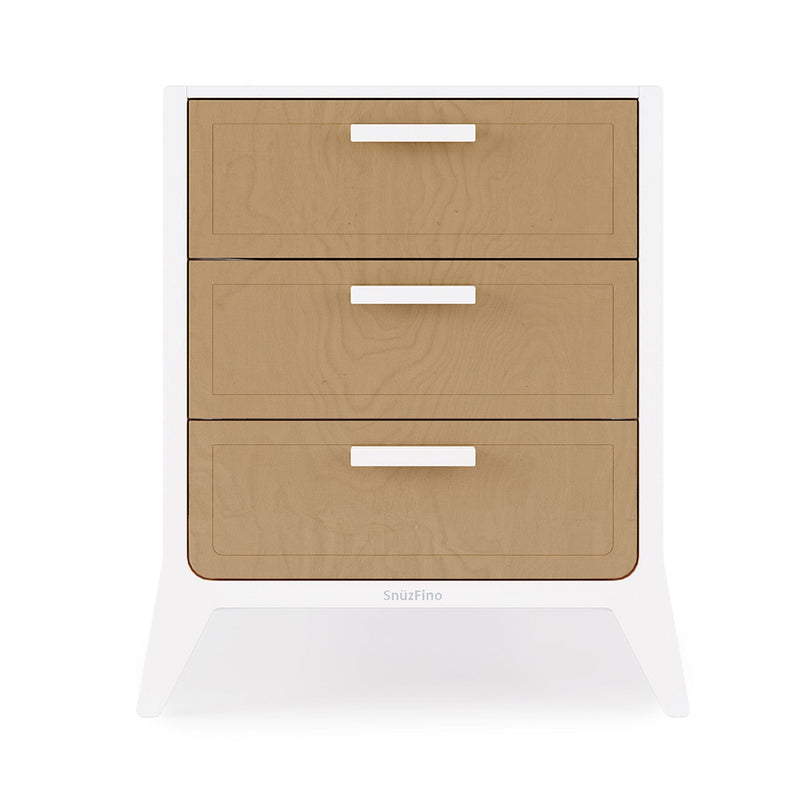 SnuzFino 3 Piece Nursery Furniture Set in White Natural Nursery Room Sets FN027B