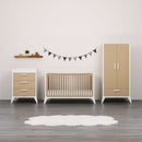 SnuzFino 3 Piece Nursery Furniture Set in White Natural Nursery Room Sets FN027B