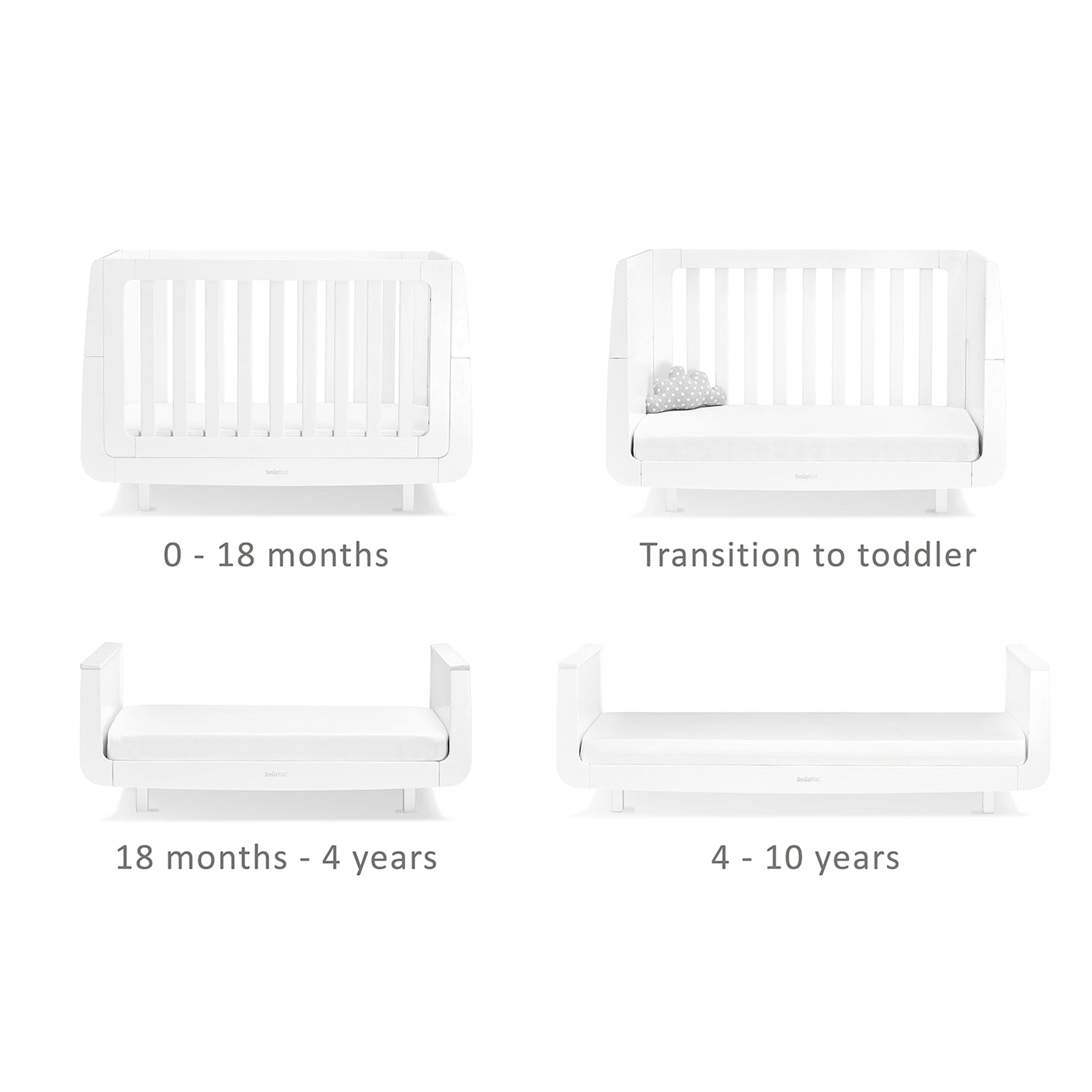 SnüzKot Mode 2 Piece Nursery Furniture Set in White Nursery Room Sets FN007MA 5060157946465