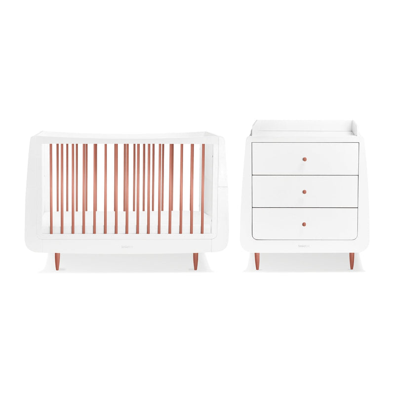 SnüzKot Skandi 2 Piece Nursery Furniture Set in Rose Gold Nursery Room Sets FN007SJ 5060157950004
