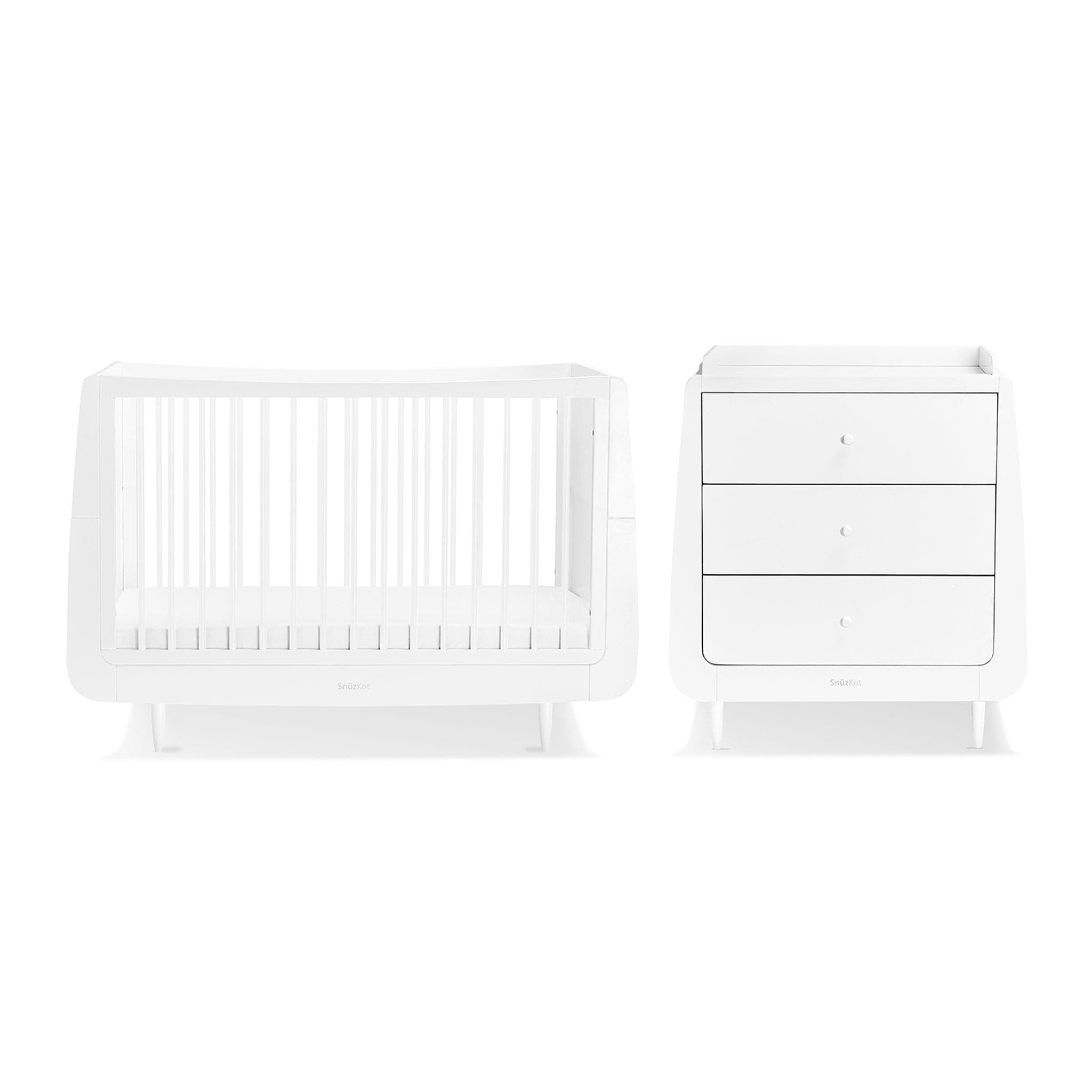 SnüzKot Skandi 2 Piece Nursery Furniture Set in White Nursery Room Sets FN007SA 5060157946502