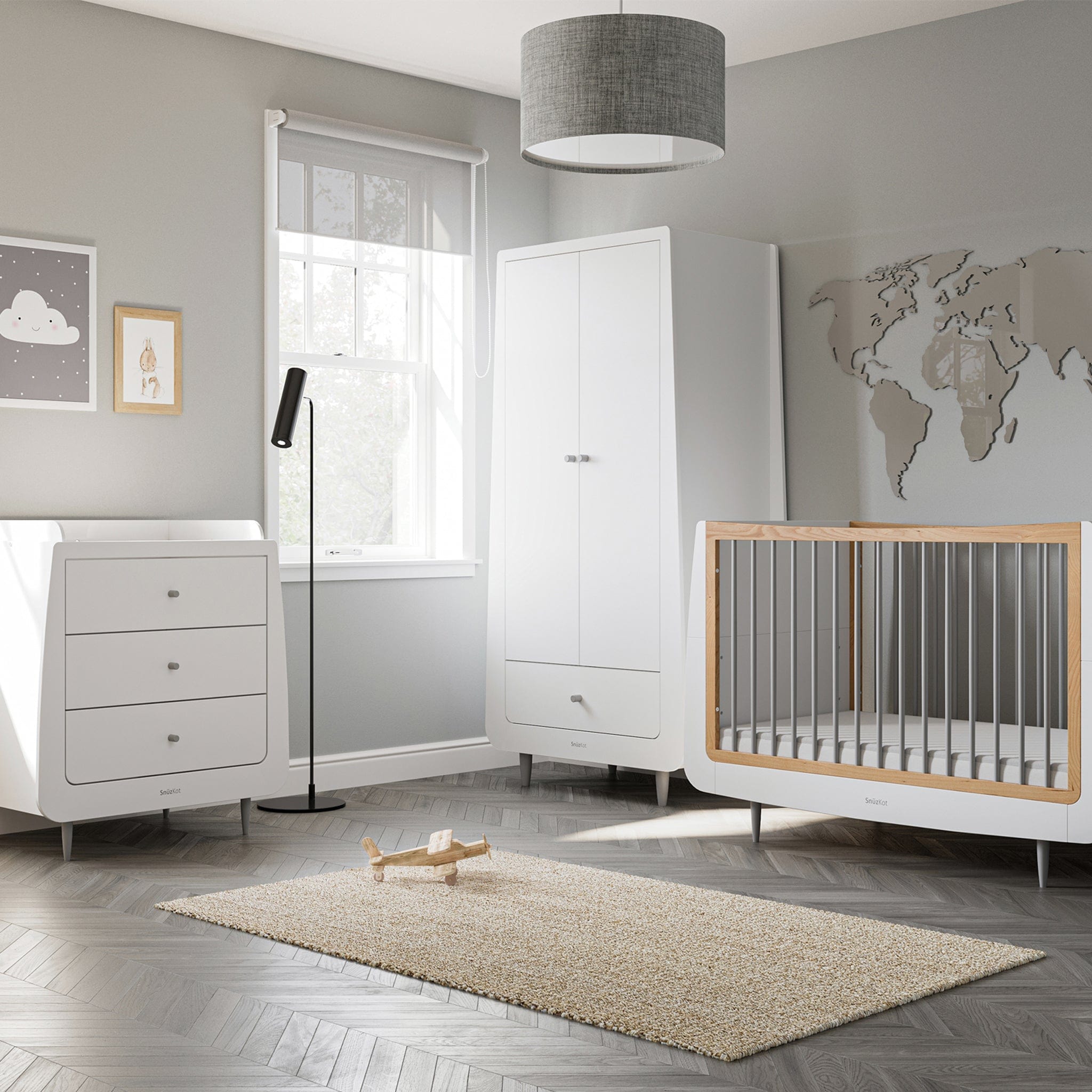 SnüzKot Skandi 3 Piece Nursery Furniture Set in Grey Nursery Room Sets 11300-SK-GRY 5060730242465