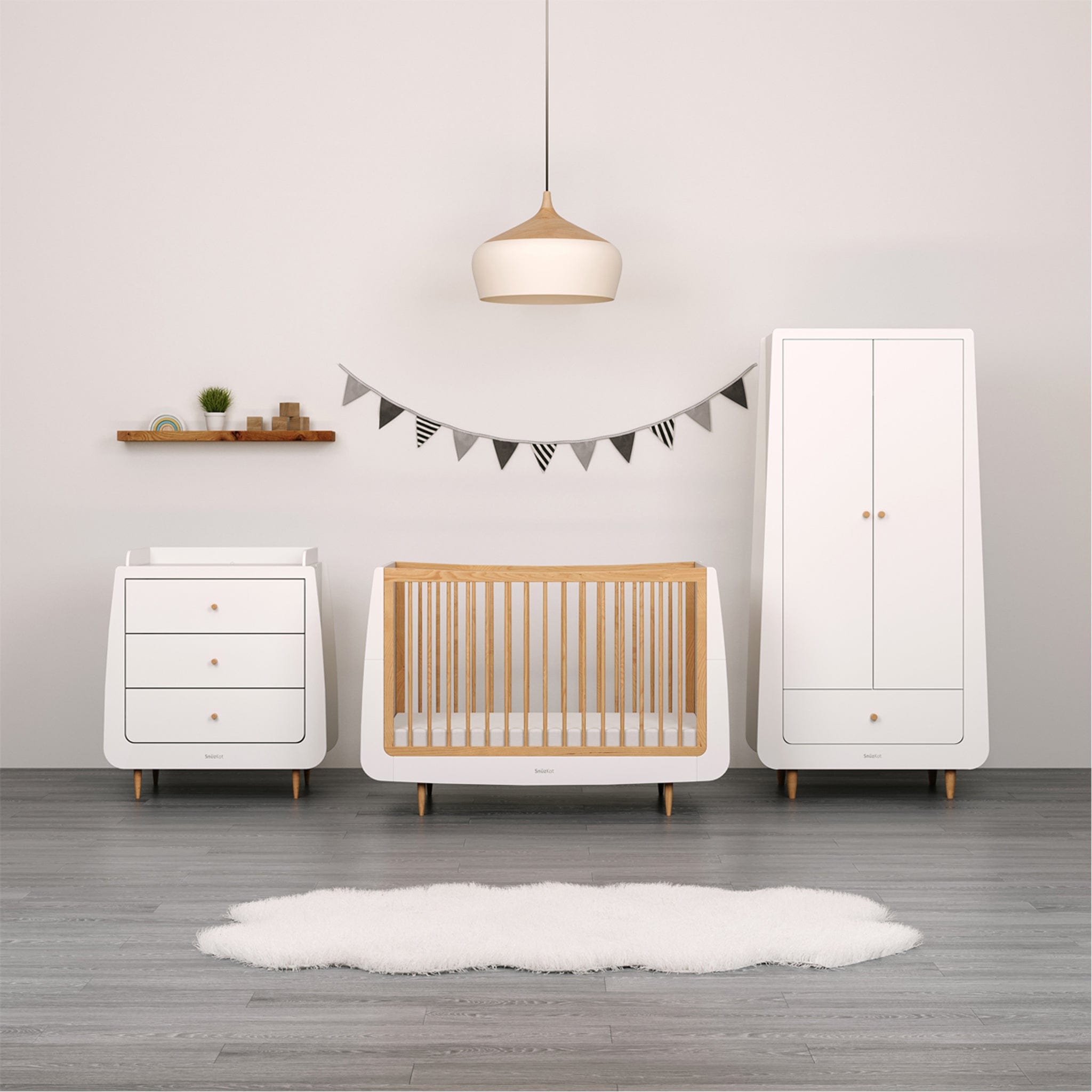 SnüzKot Skandi 3 Piece Nursery Furniture Set in Natural Nursery Room Sets 11304-SK-NAT 5060730242472