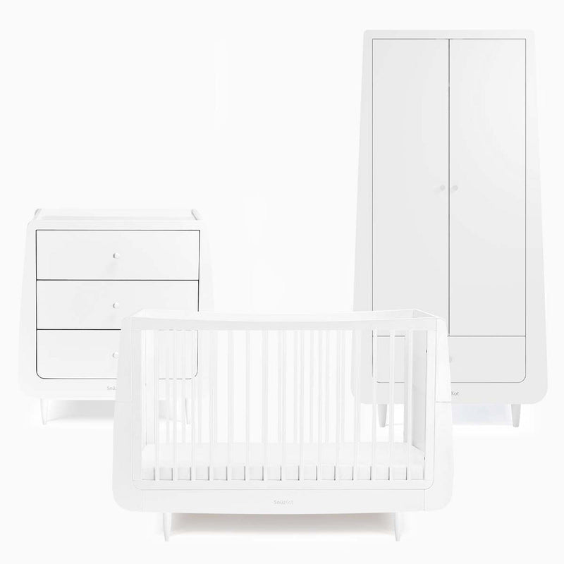 SnüzKot Skandi 3 Piece Nursery Furniture Set in White Nursery Room Sets 11303-SK-WHT 5060730242458