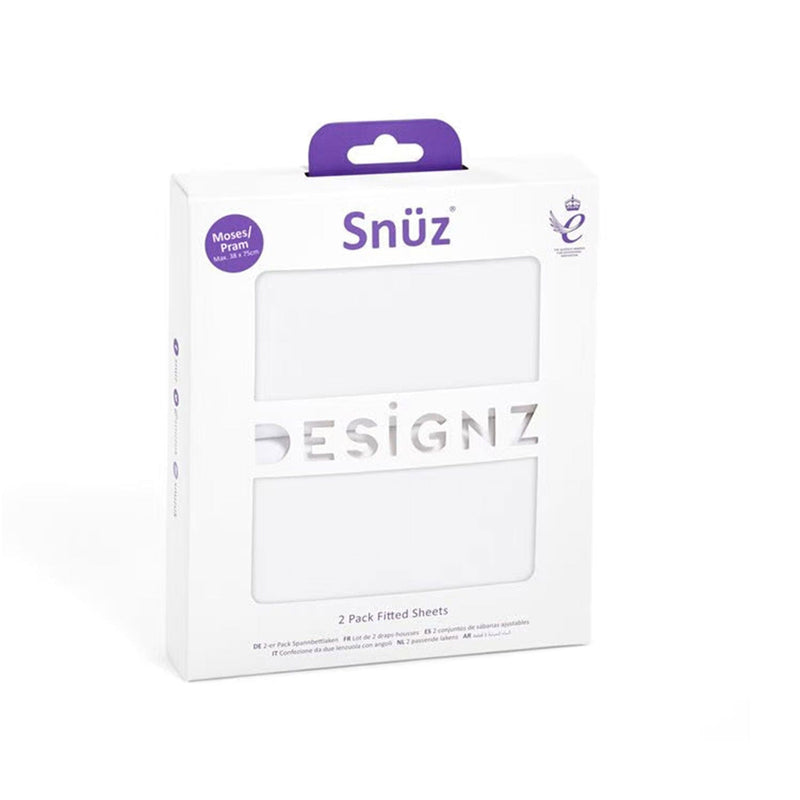 SnuzPod Moses Baskit Sheets in White Pram & Moses Sheets BD028DL