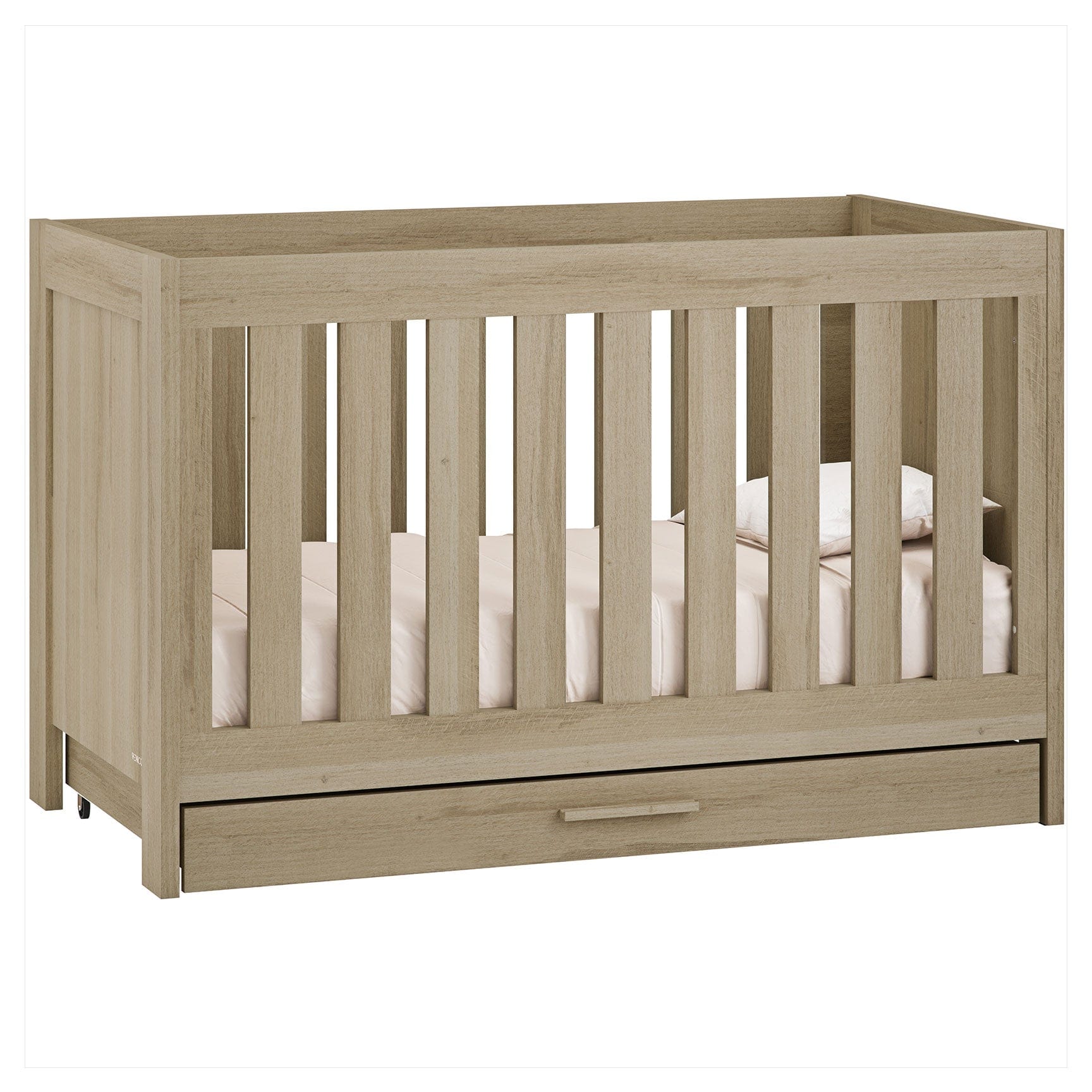Venicci Forenzo Cot Bed with Drawer in Honey Oak Cot Beds