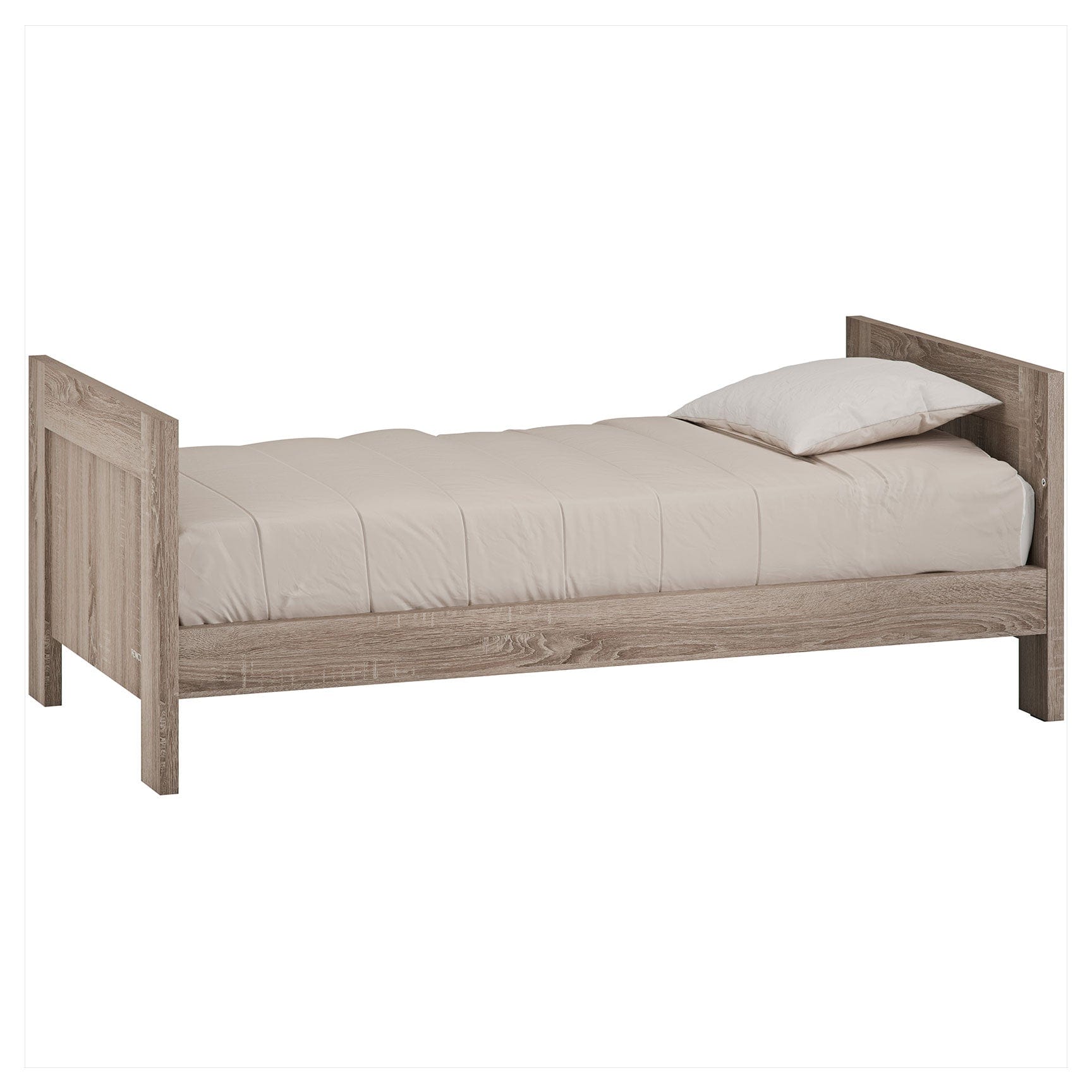 Venicci Forenzo Truffle Oak Cot Bed with Drawer in Truffle Oak Cot Beds