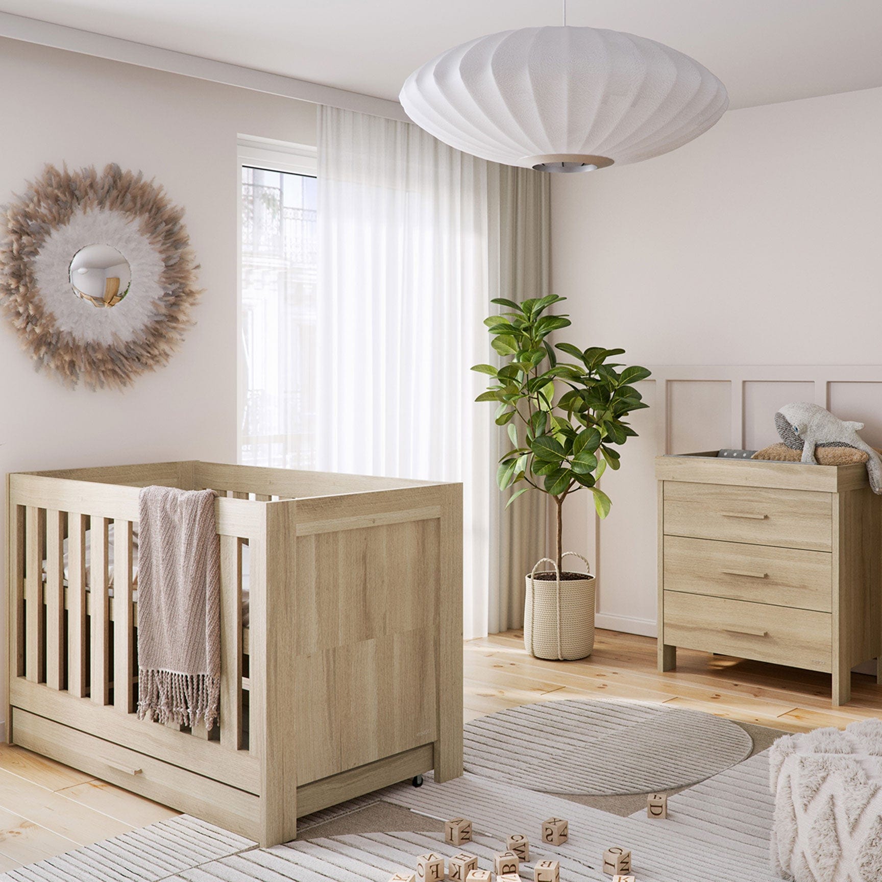 Venicci Forenzo 2 Piece Dresser Roomset - Honey Oak Nursery Room Sets