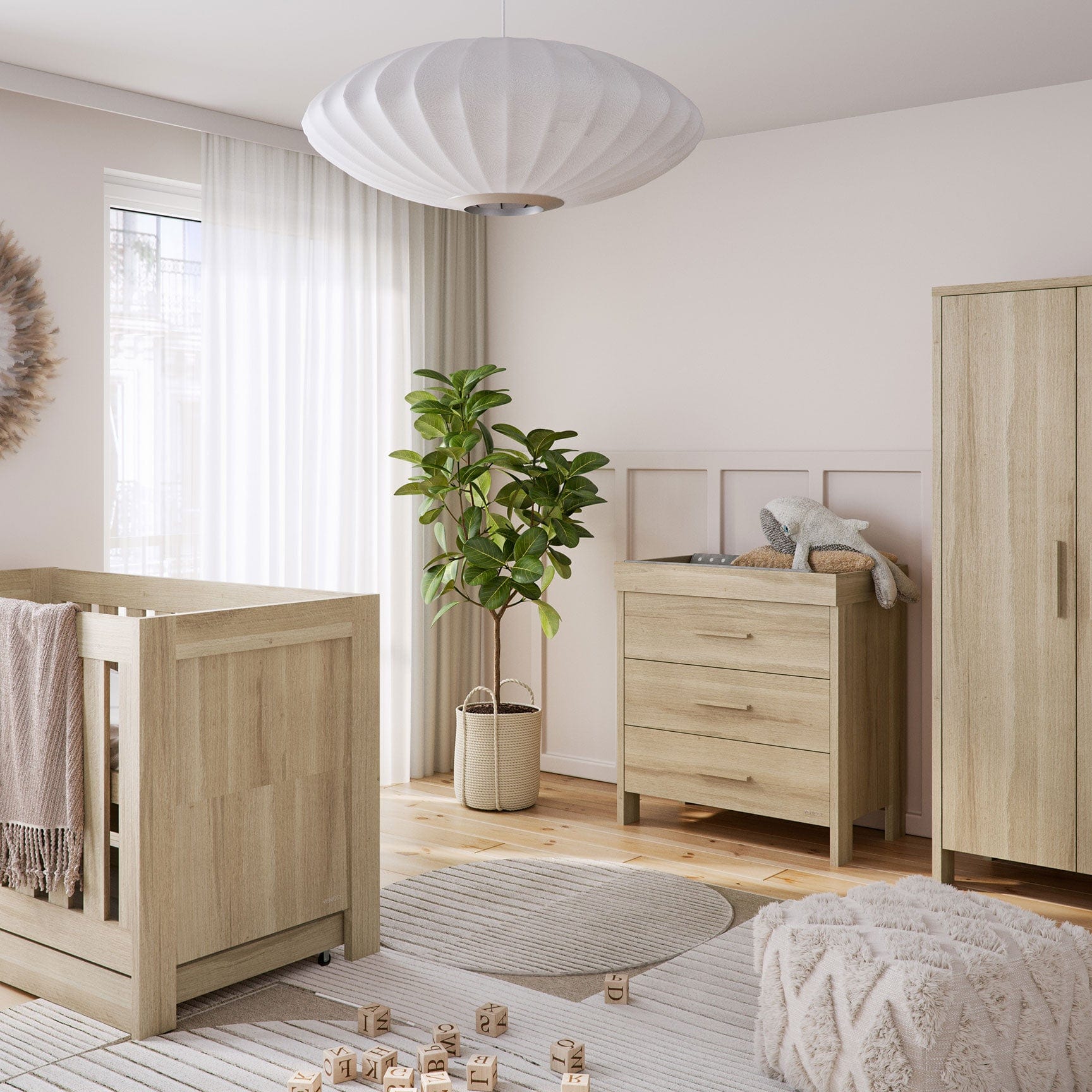 Venicci Forenzo 2 Piece Wardrobe Roomset in Honey Oak Nursery Room Sets